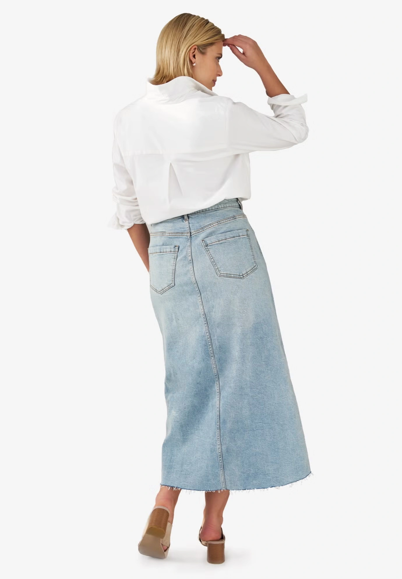 5 Pocket Denim Maxi Skirt