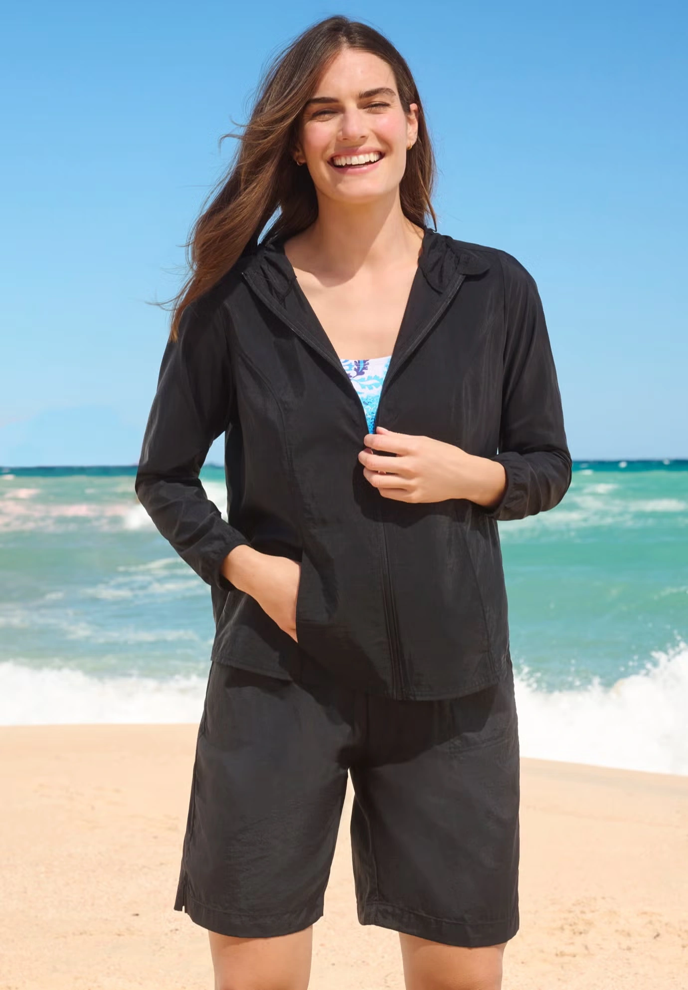 Hooded Taslon Cover Up