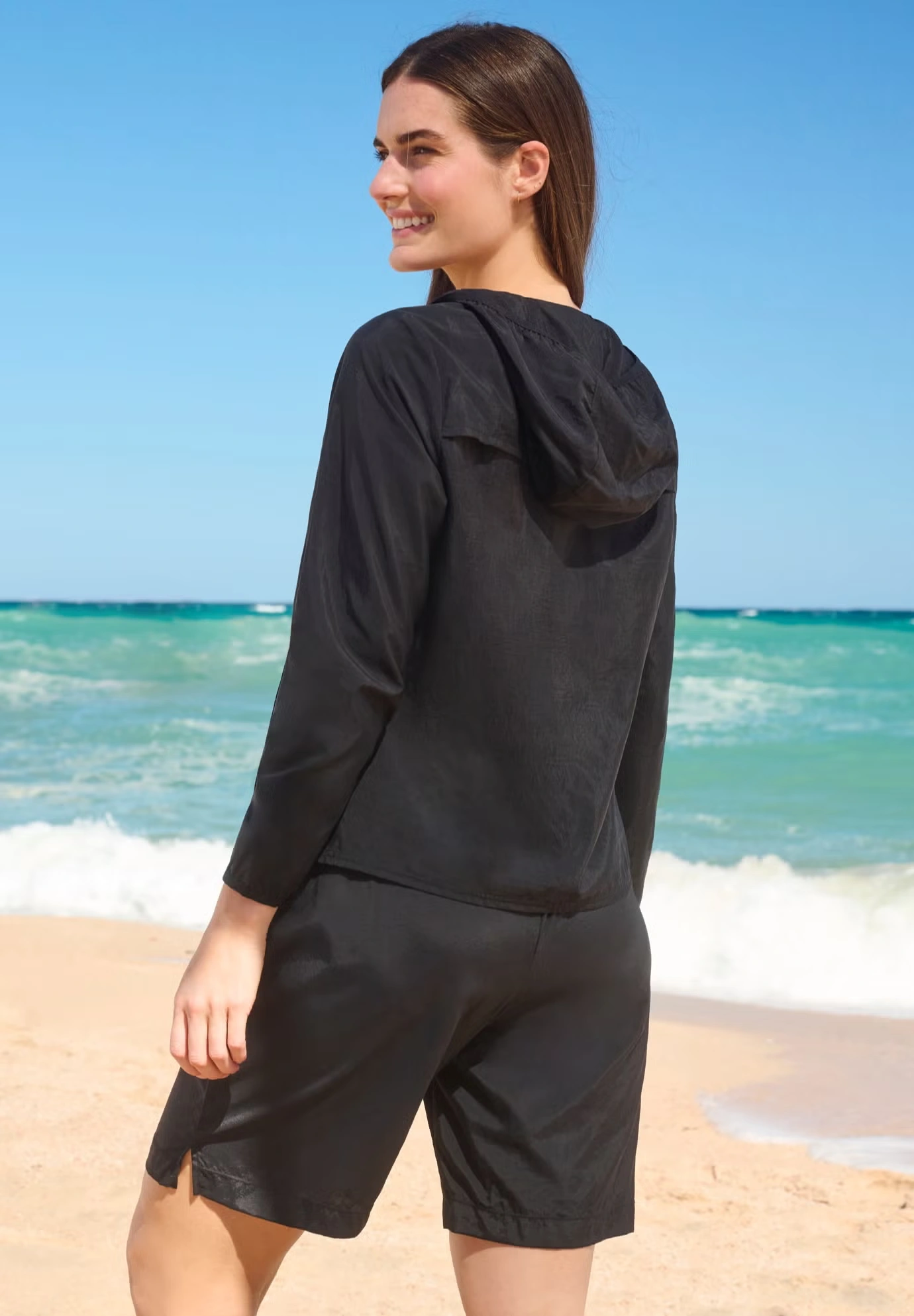 Hooded Taslon Cover Up