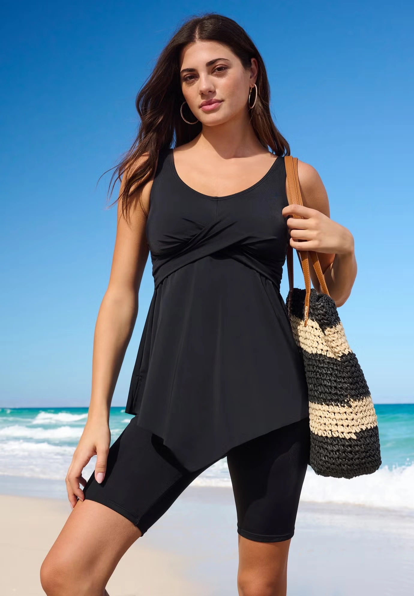 Longer-Length Twist-Front Tankini