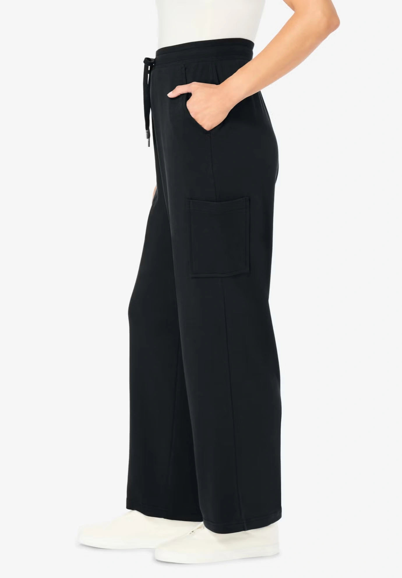 Knit Pull-On Drawstring Cargo Pants