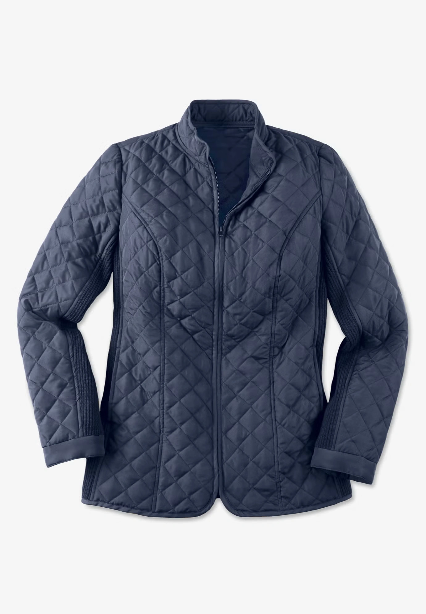 Zip-Front Quilted Jacket