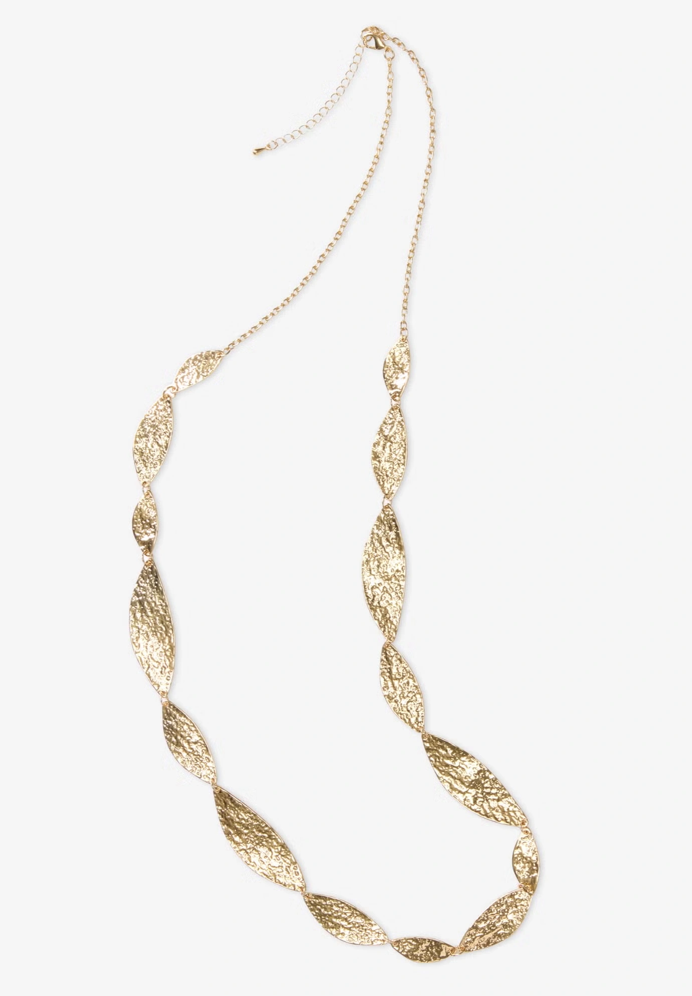 Long Hammered Statement Necklace