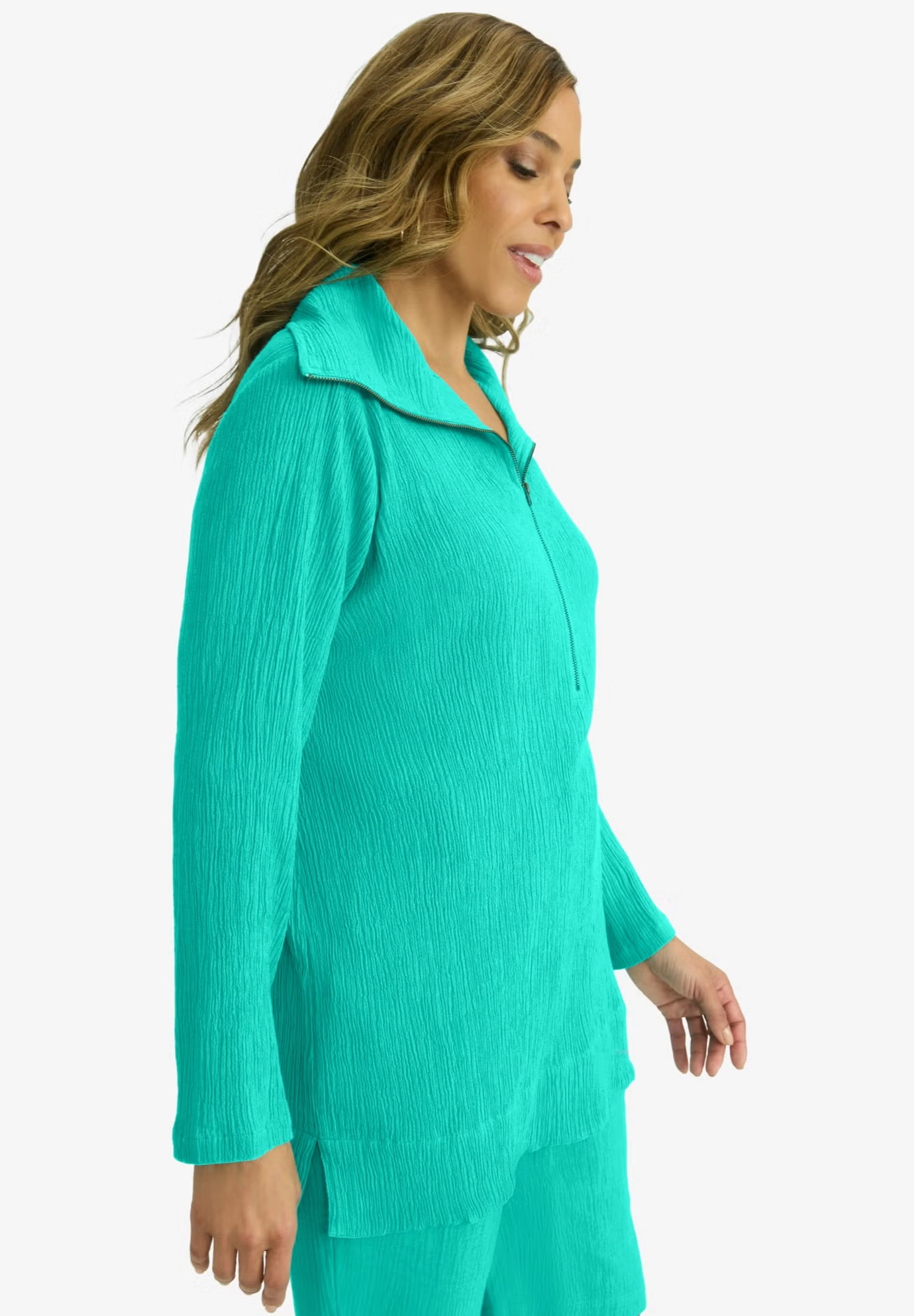 Gauze Half-Zip Tunic