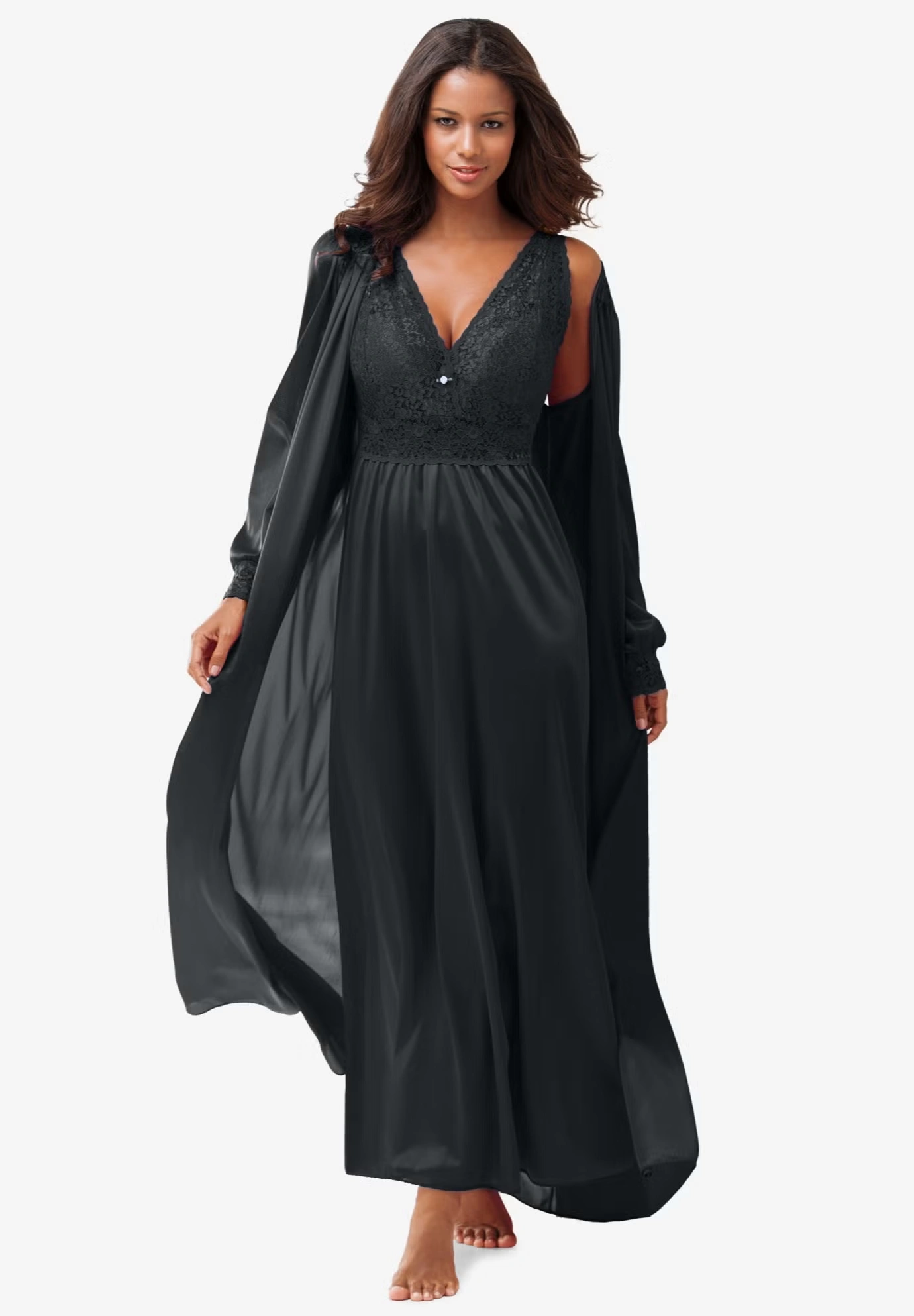 Amoureuse® Peignoir 2-Piece Tricot Gown & Robe