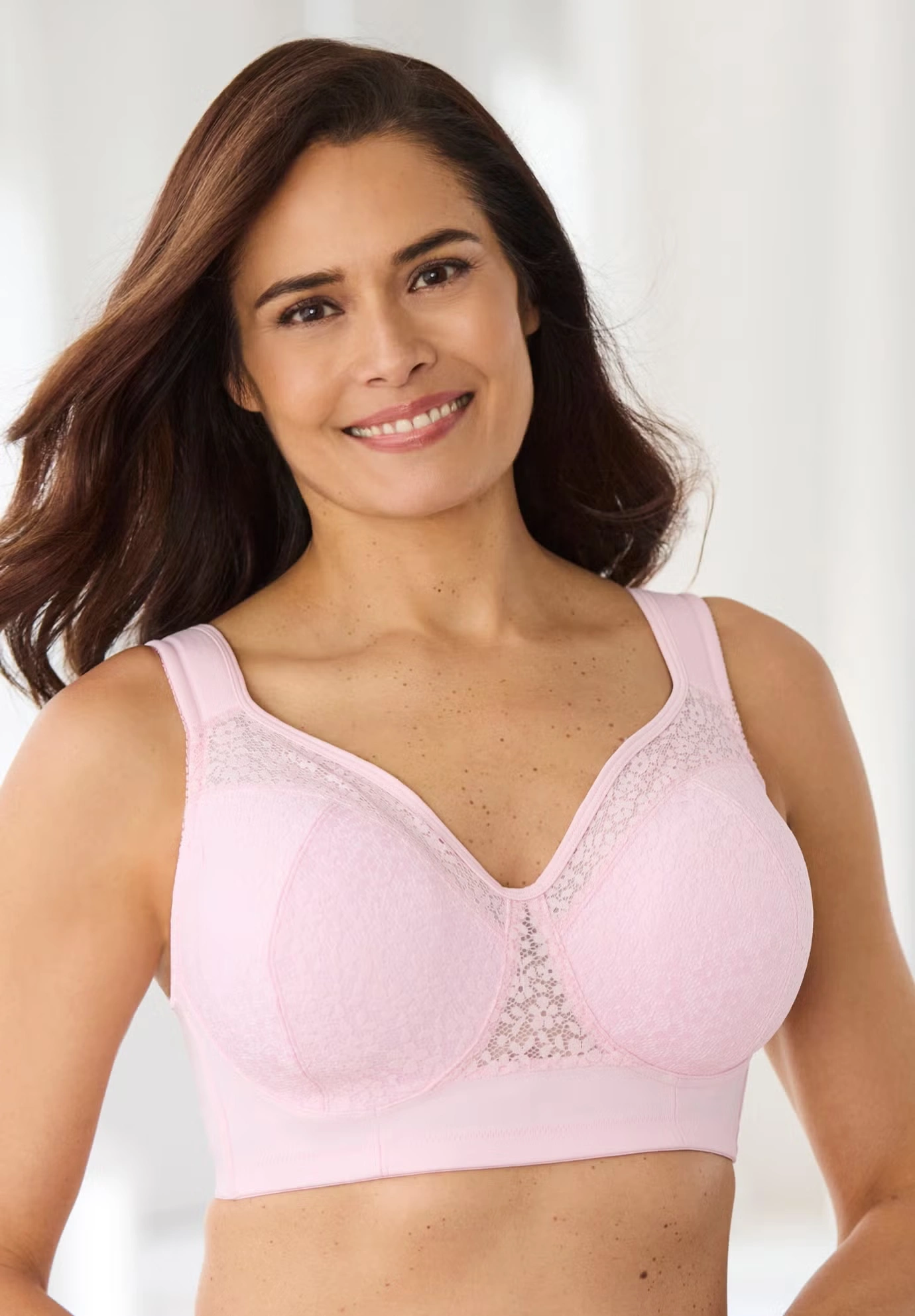 COMFORT CHOICE® Full Coverage Lace Overlay Bra
