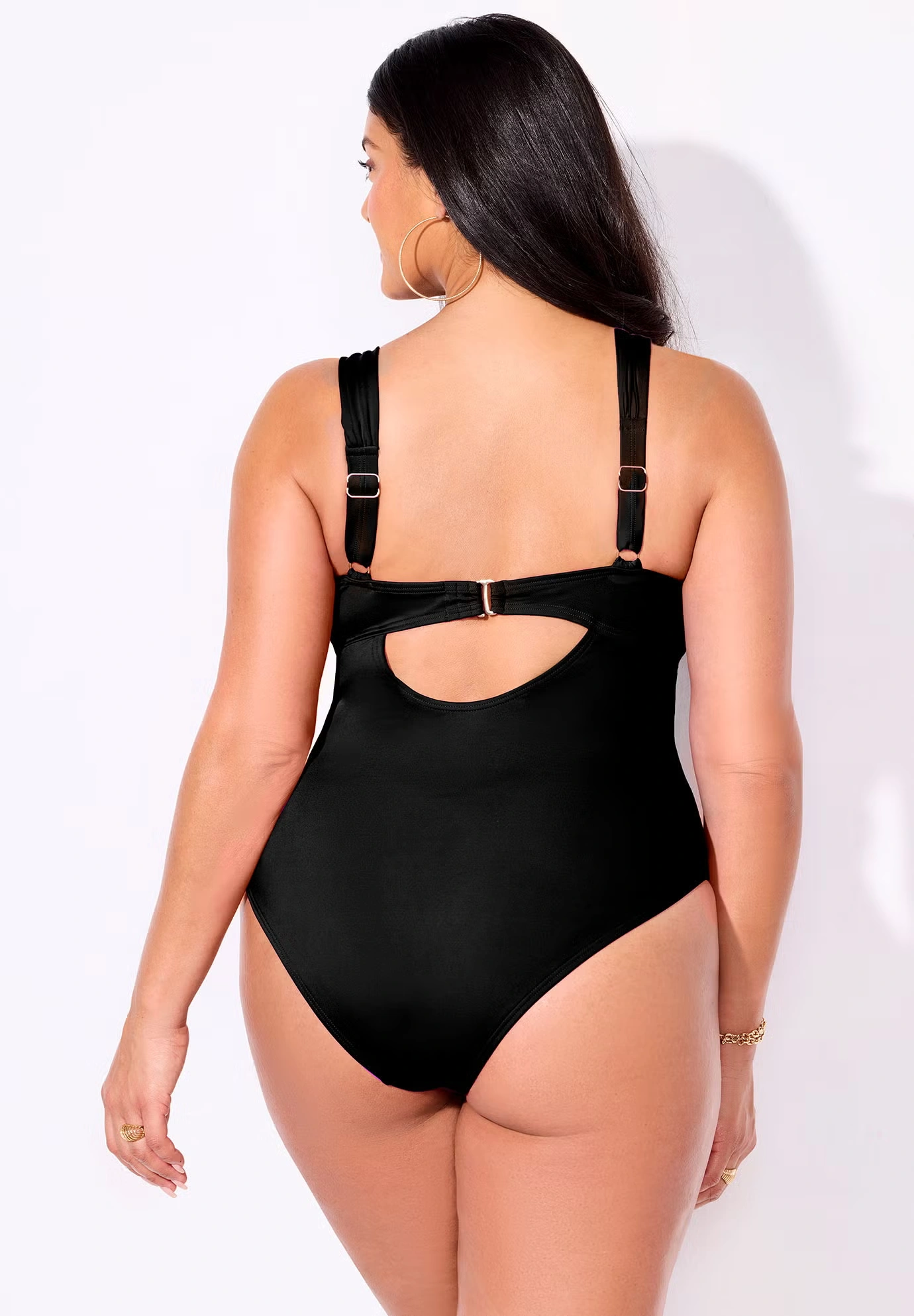 Chain Accent Underwire One Piece Swimsuit