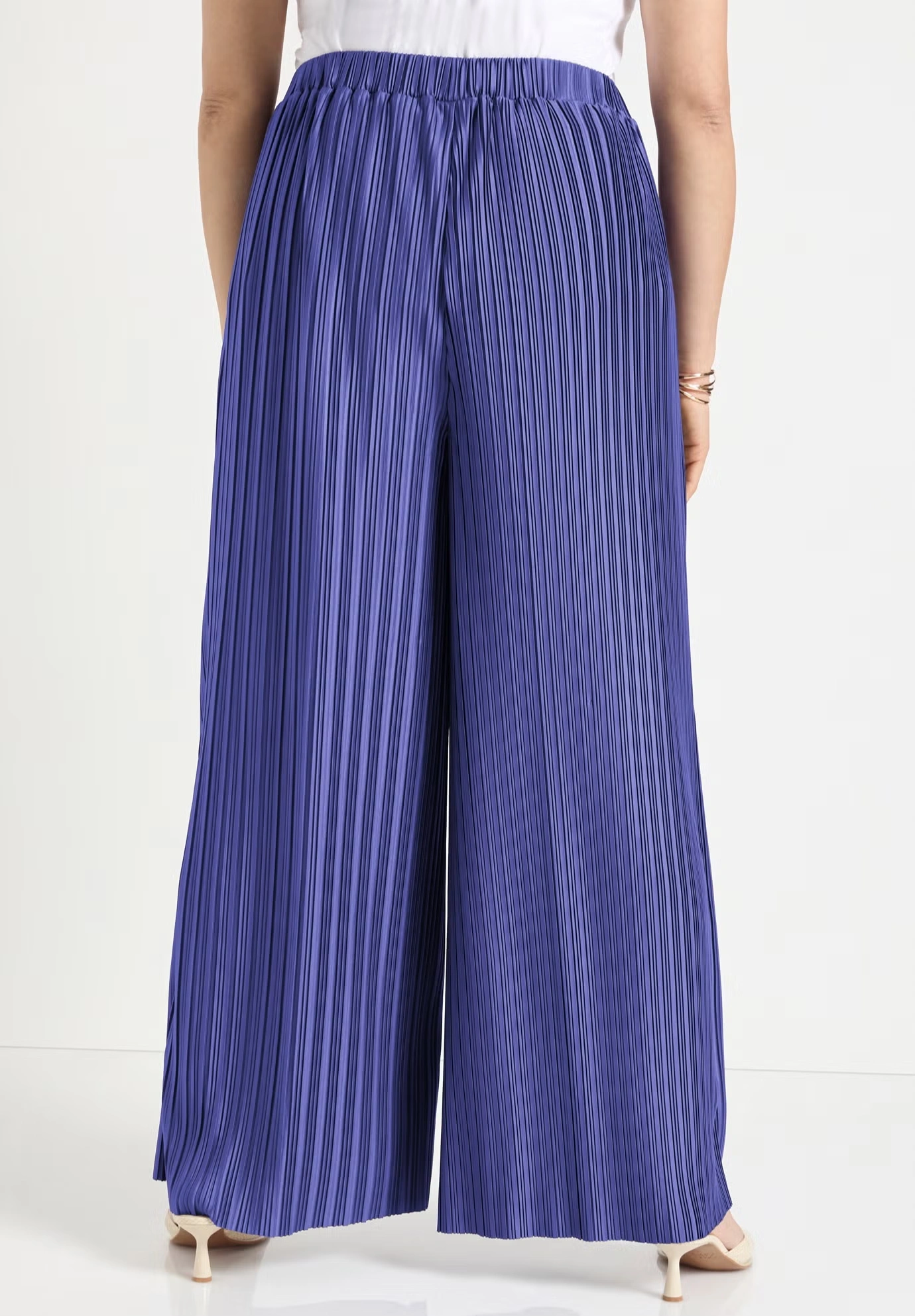 Plisse High-Rise Pants