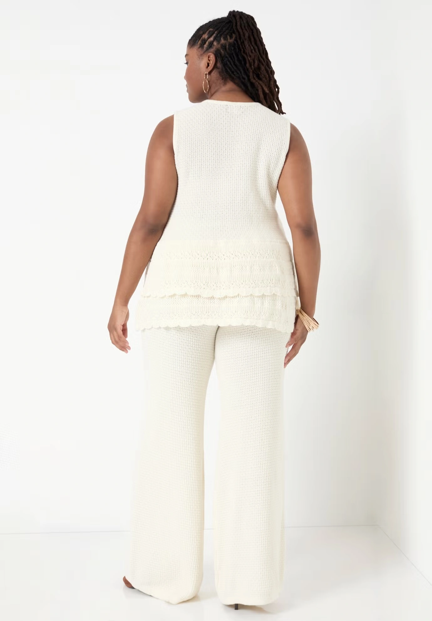 Ruffled-Hem Peplum Tank Top