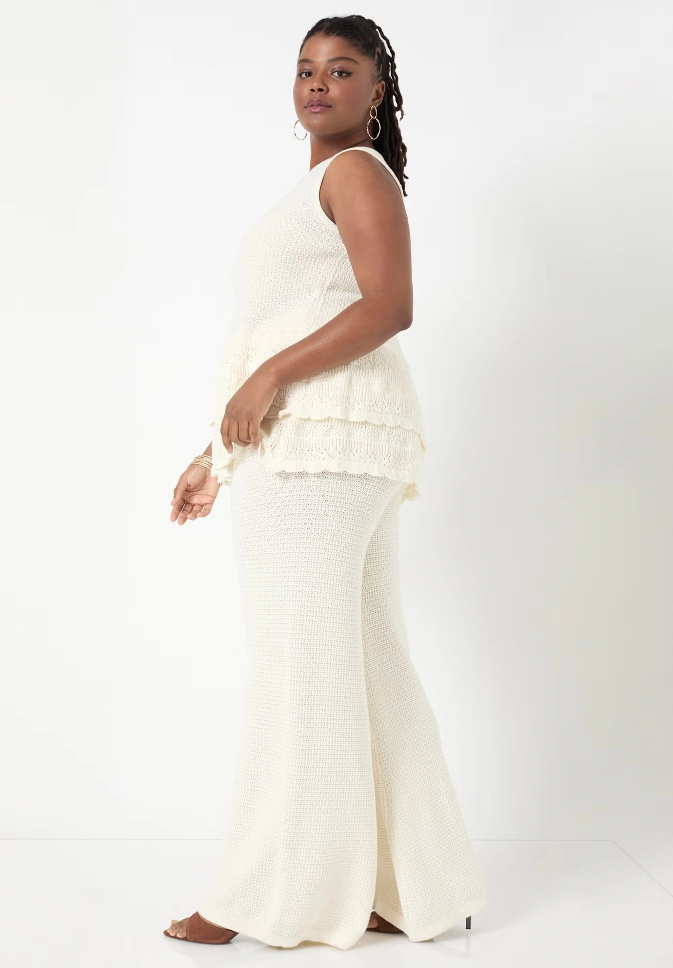 Ruffled-Hem Peplum Tank Top