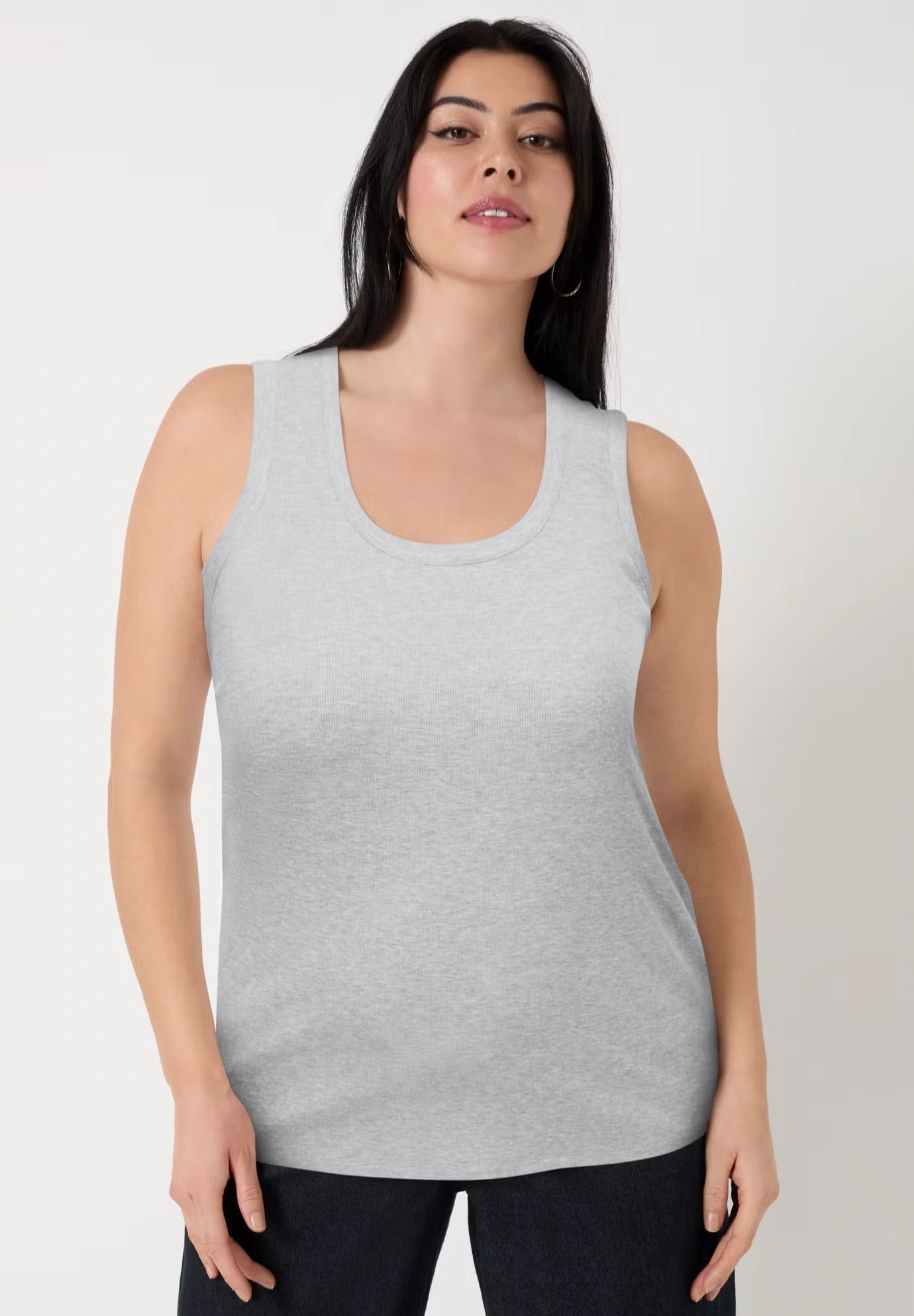 Ribbed Scoopneck Tank Top