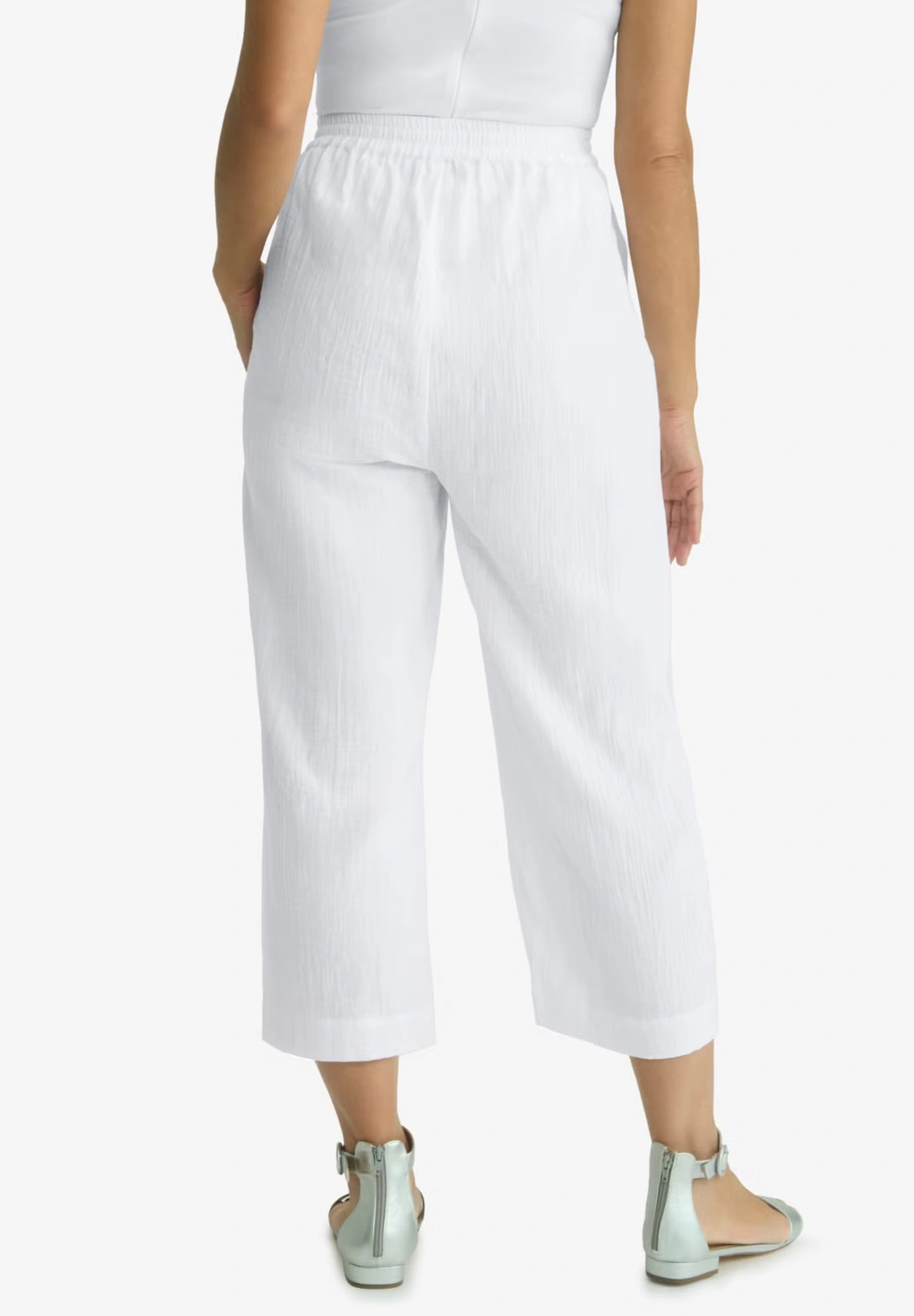 Gauze Wide Leg Crop Pant