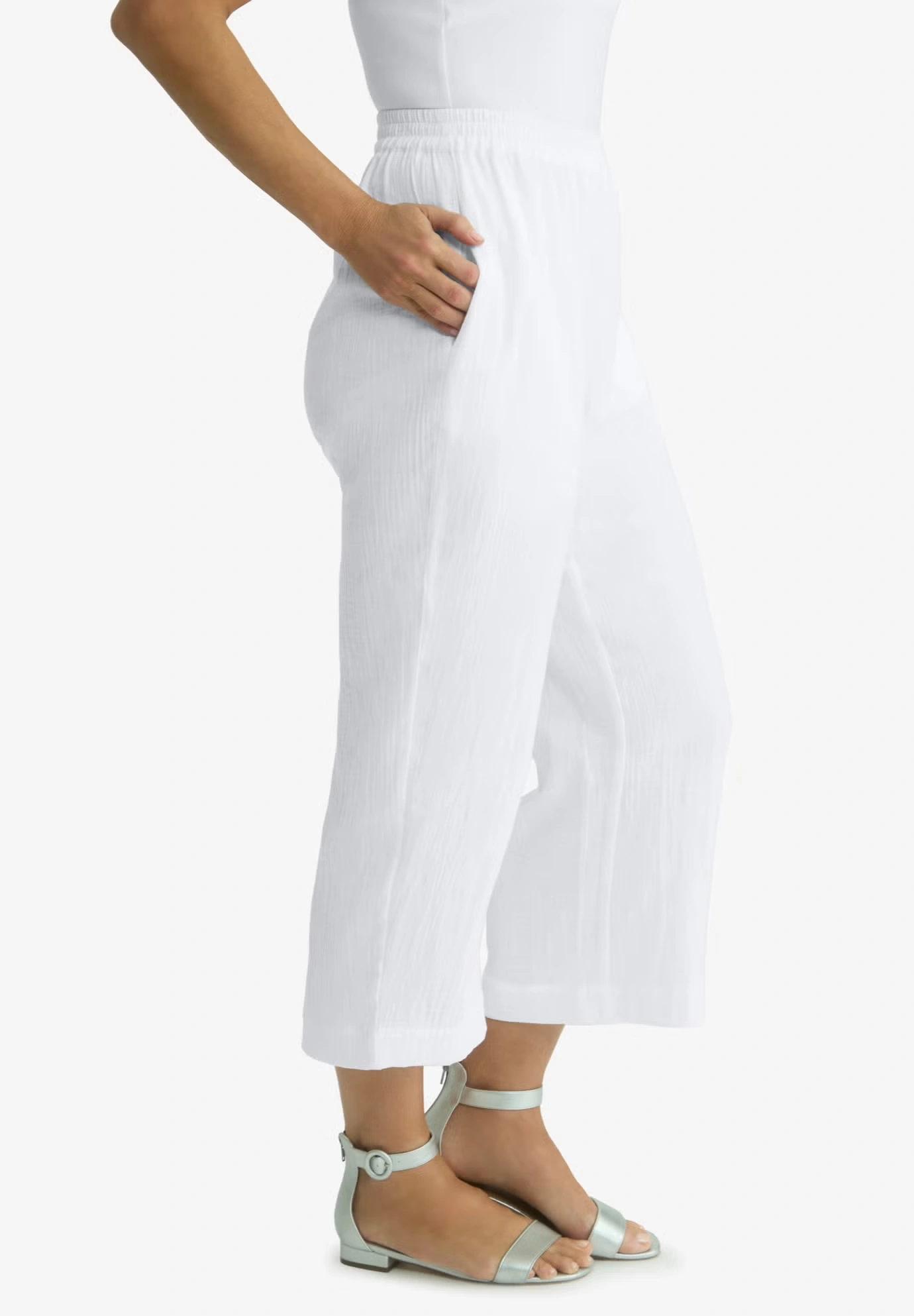 Gauze Wide Leg Crop Pant 3 Gauze Wide Leg Crop Pant