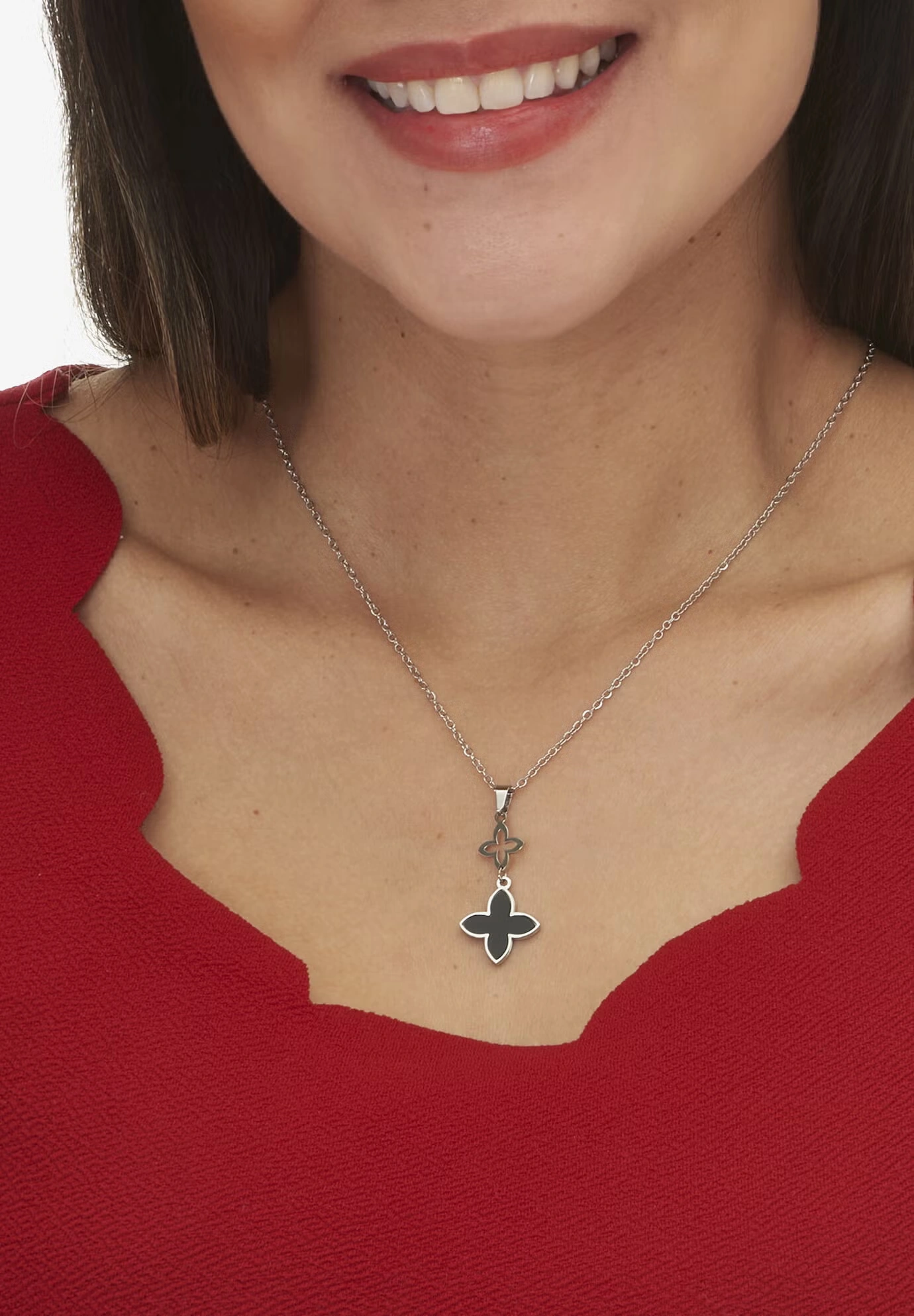 Genuine Black Mother Of Pearl Stainless Steel Clover Jewelry Set Jewelry 3 Genuine Black Mother Of Pearl Stainless Steel Clover Jewelry Set Jewelry