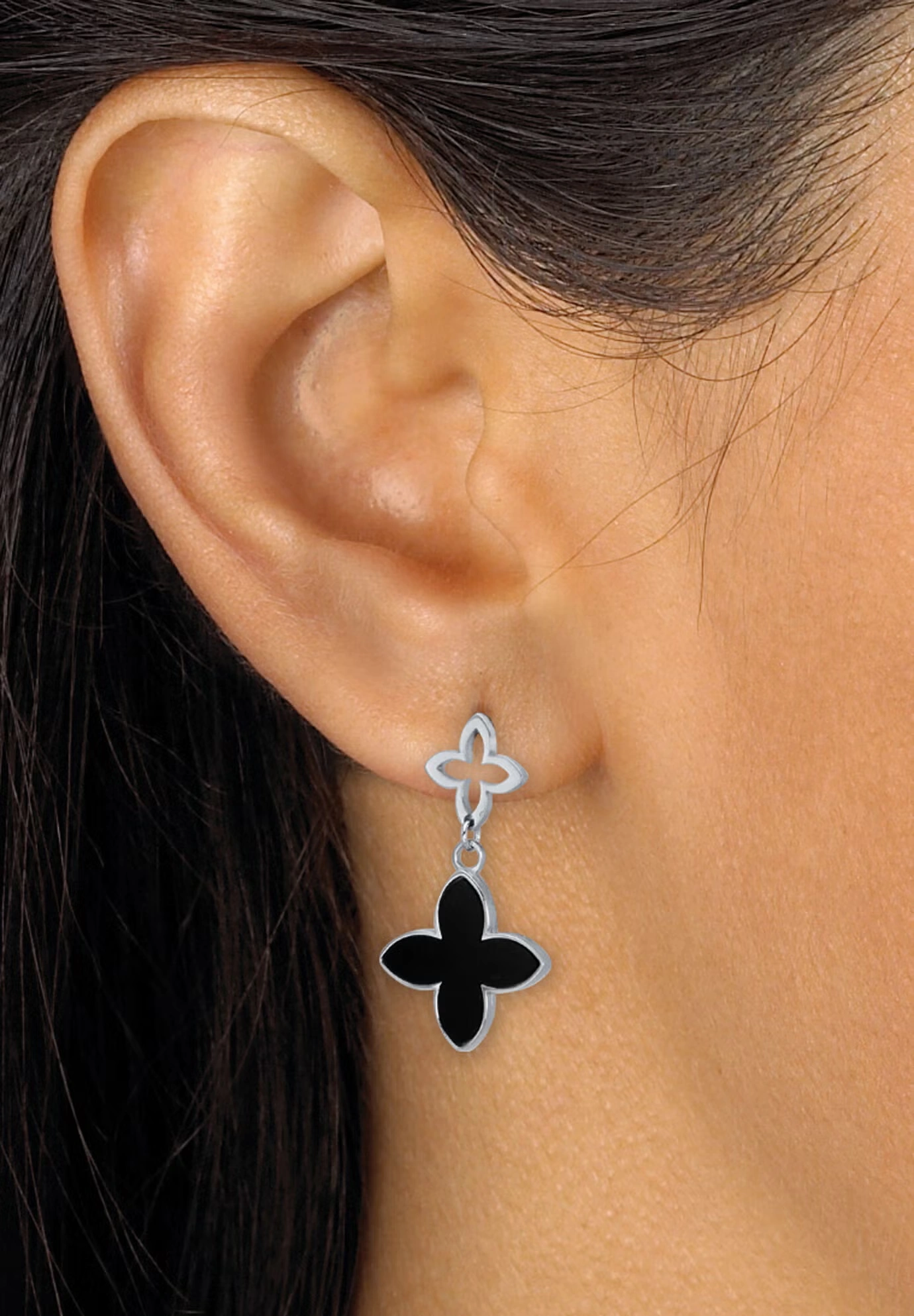 Genuine Black Mother Of Pearl Stainless Steel Clover Jewelry Set Jewelry 5 Genuine Black Mother Of Pearl Stainless Steel Clover Jewelry Set Jewelry