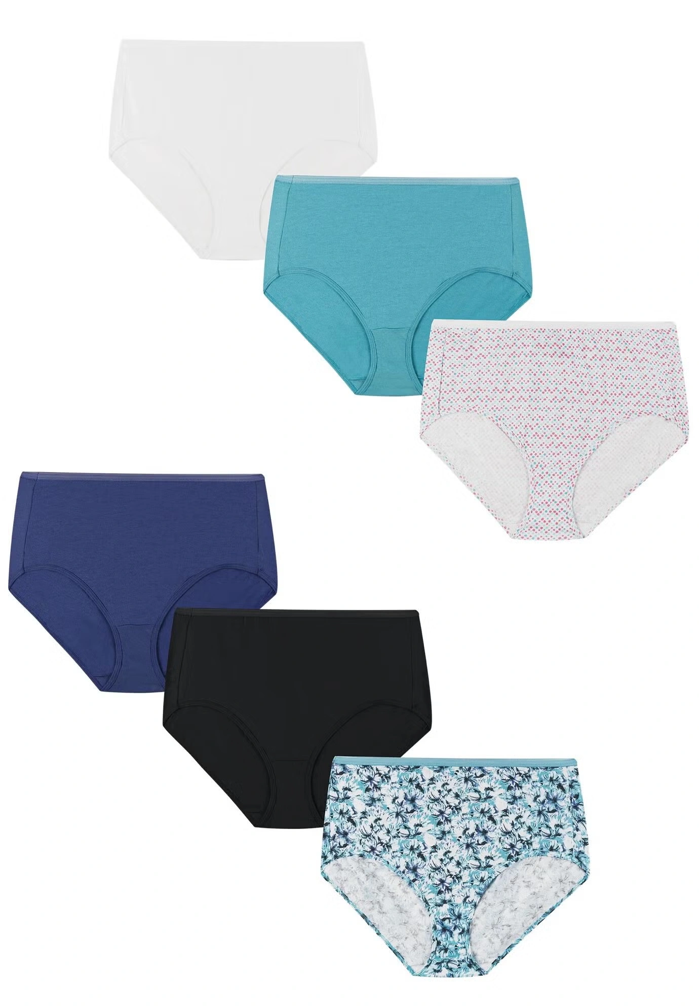 Women'S Cotton High Brief Underwear, 6-Pack