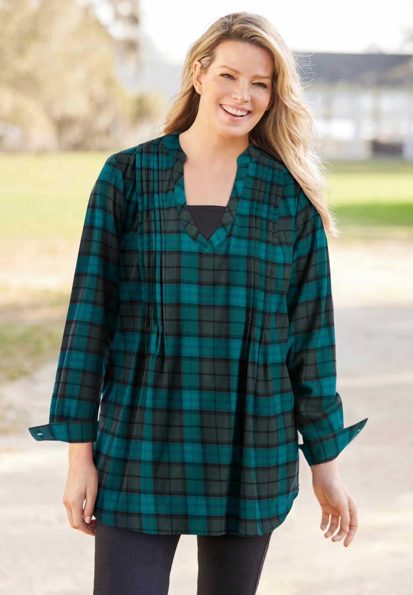 Flannel Tunic With Layered Look