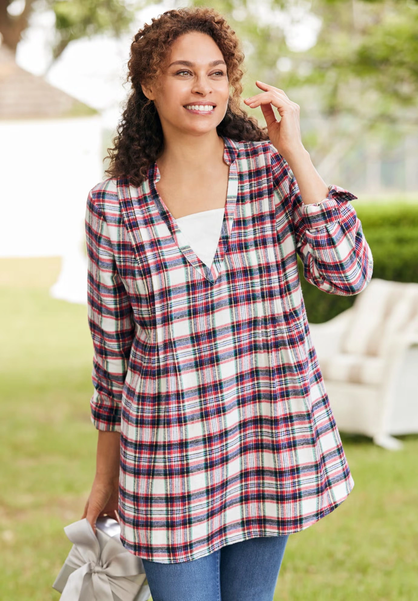 Flannel Tunic With Layered Look 6 Flannel Tunic With Layered Look