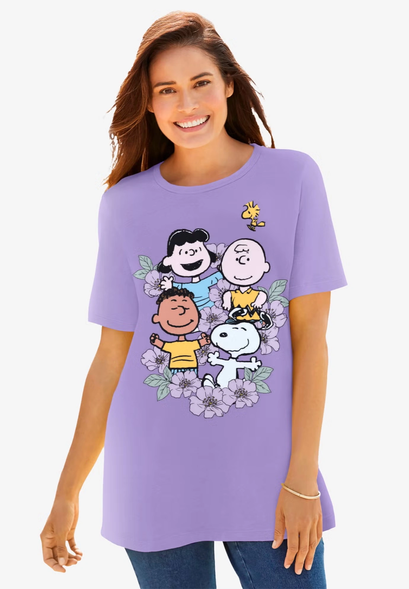 Purple Peanuts Friends Crewneck Tee