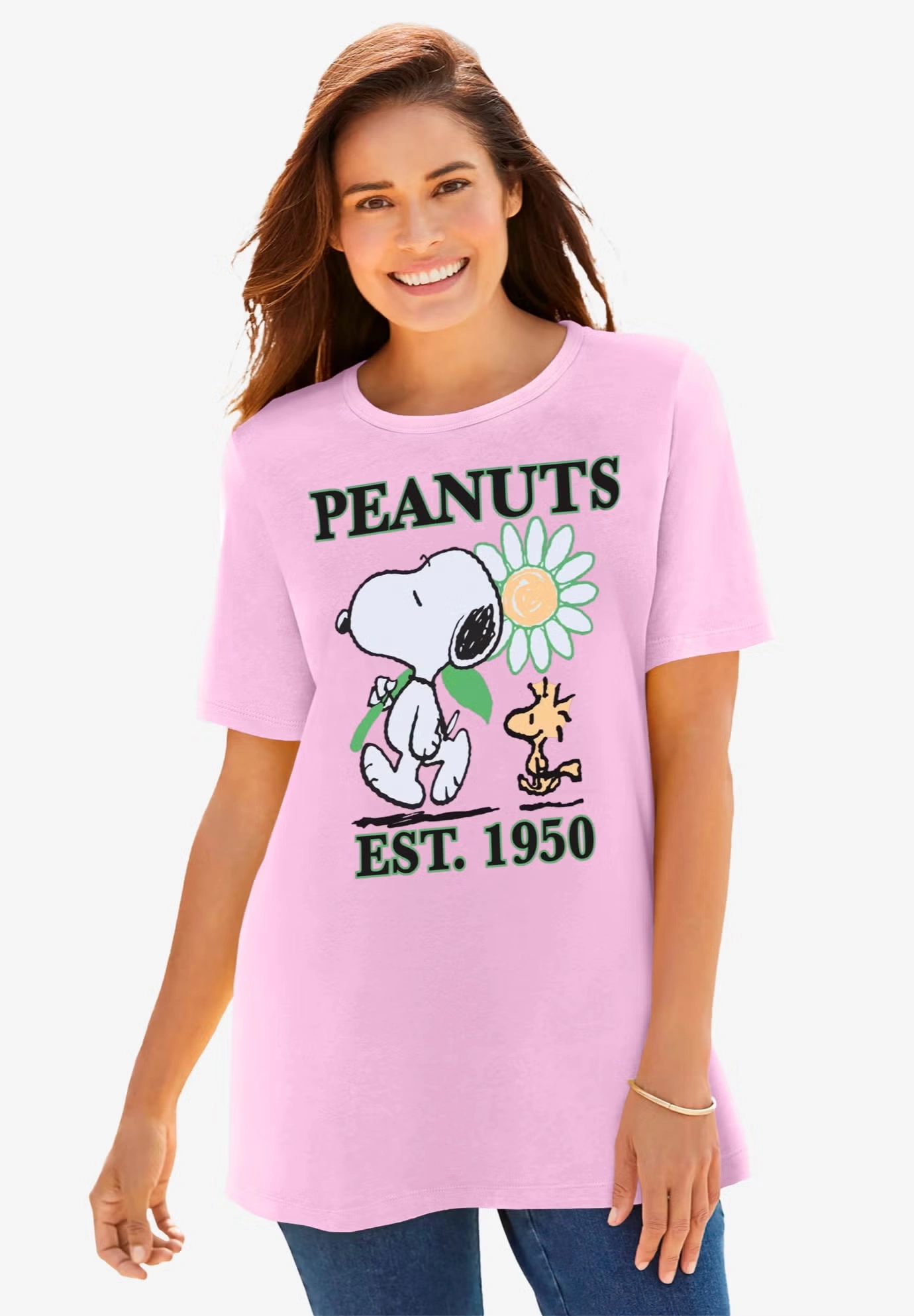 Light Pink Snoopy Crewneck Tee