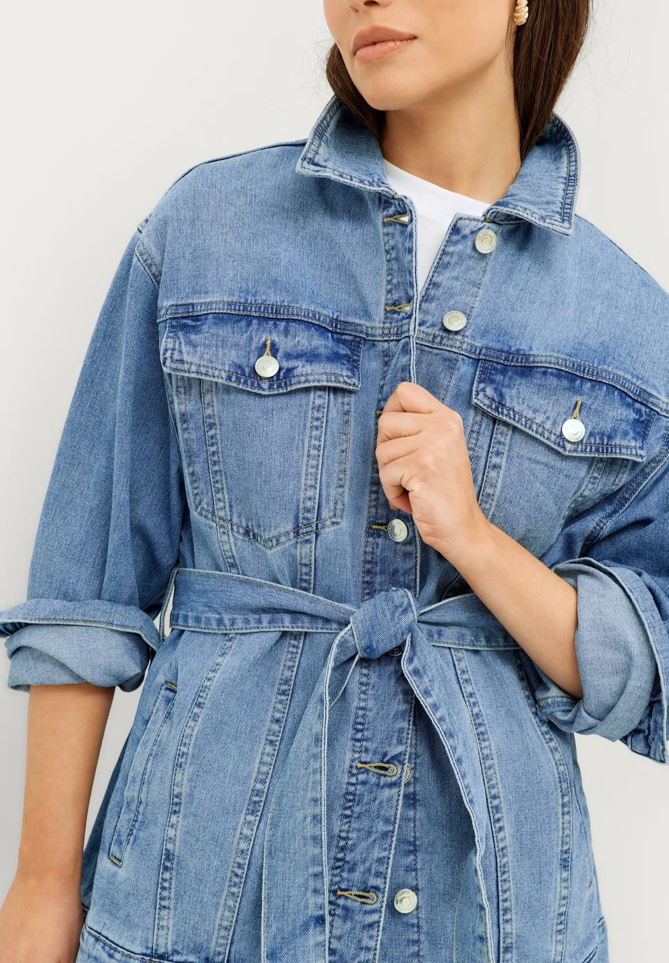 Belted Denim Jacket 3 Belted Denim Jacket
