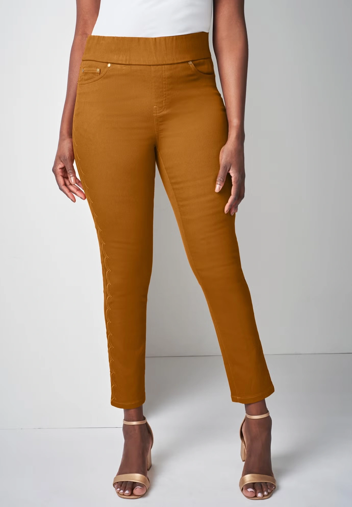 Comfort Waist Scalloped Ankle Jean 3 Comfort Waist Scalloped Ankle Jean