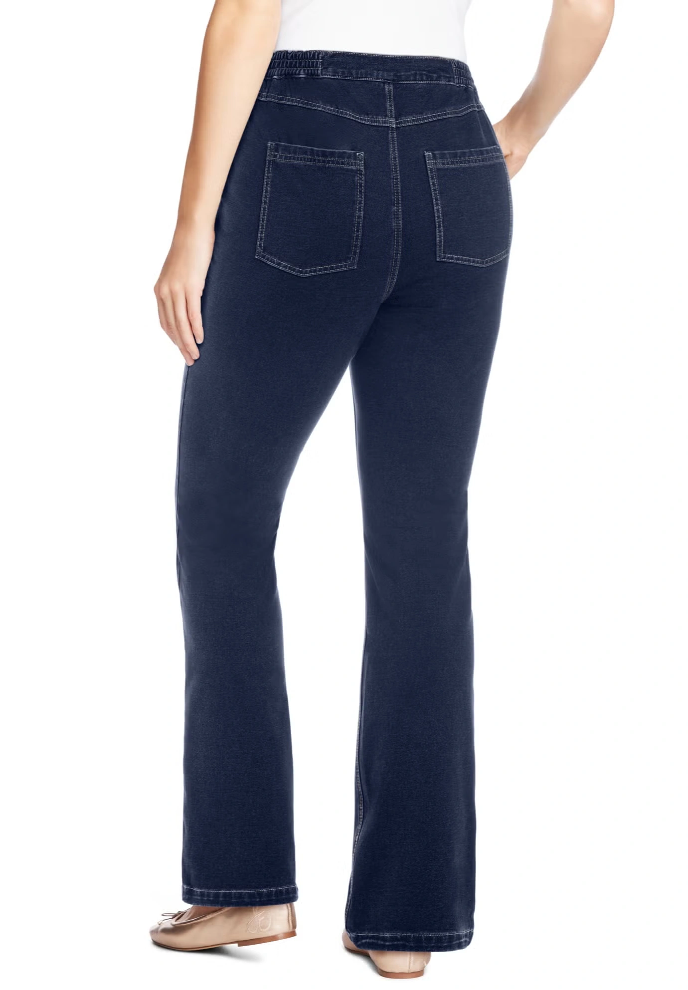 Bootcut Stretch-Knit Denim Five-Pocket Jeans