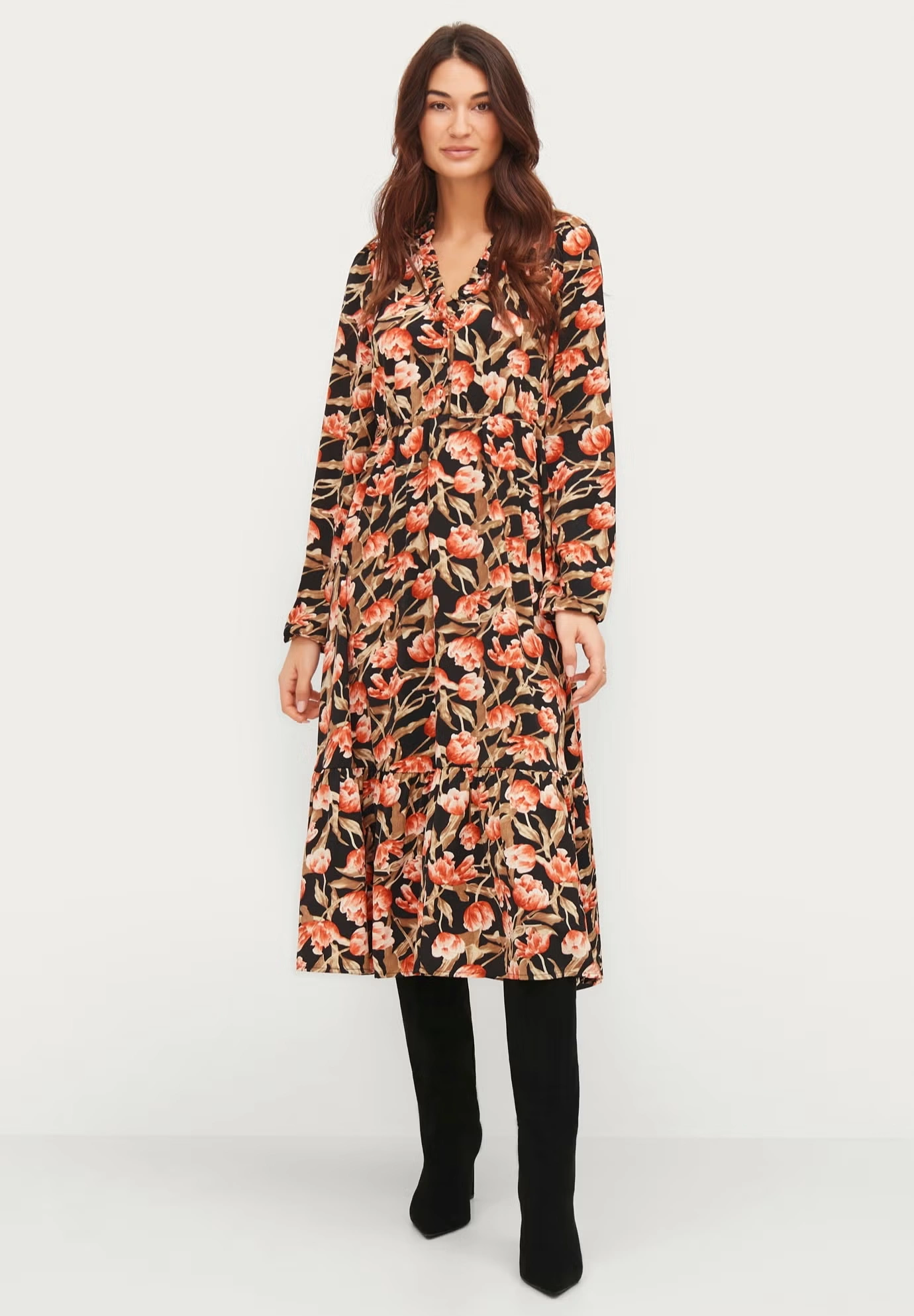 Button Bodice Empire Fit & Flare Dress