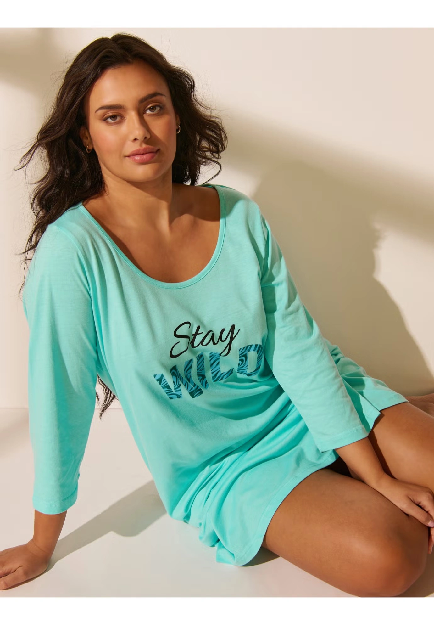 Avenue Body Three-Quarter Sleeve Sleepshirt 4 Avenue Body Three-Quarter Sleeve Sleepshirt