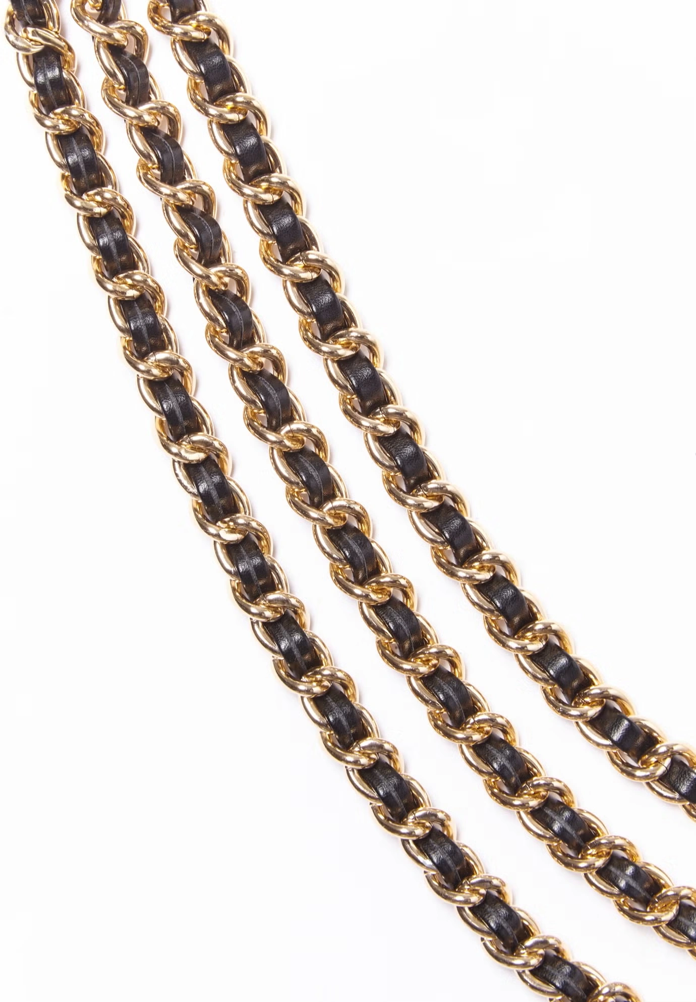 Faux Leather Gold Chain Belt