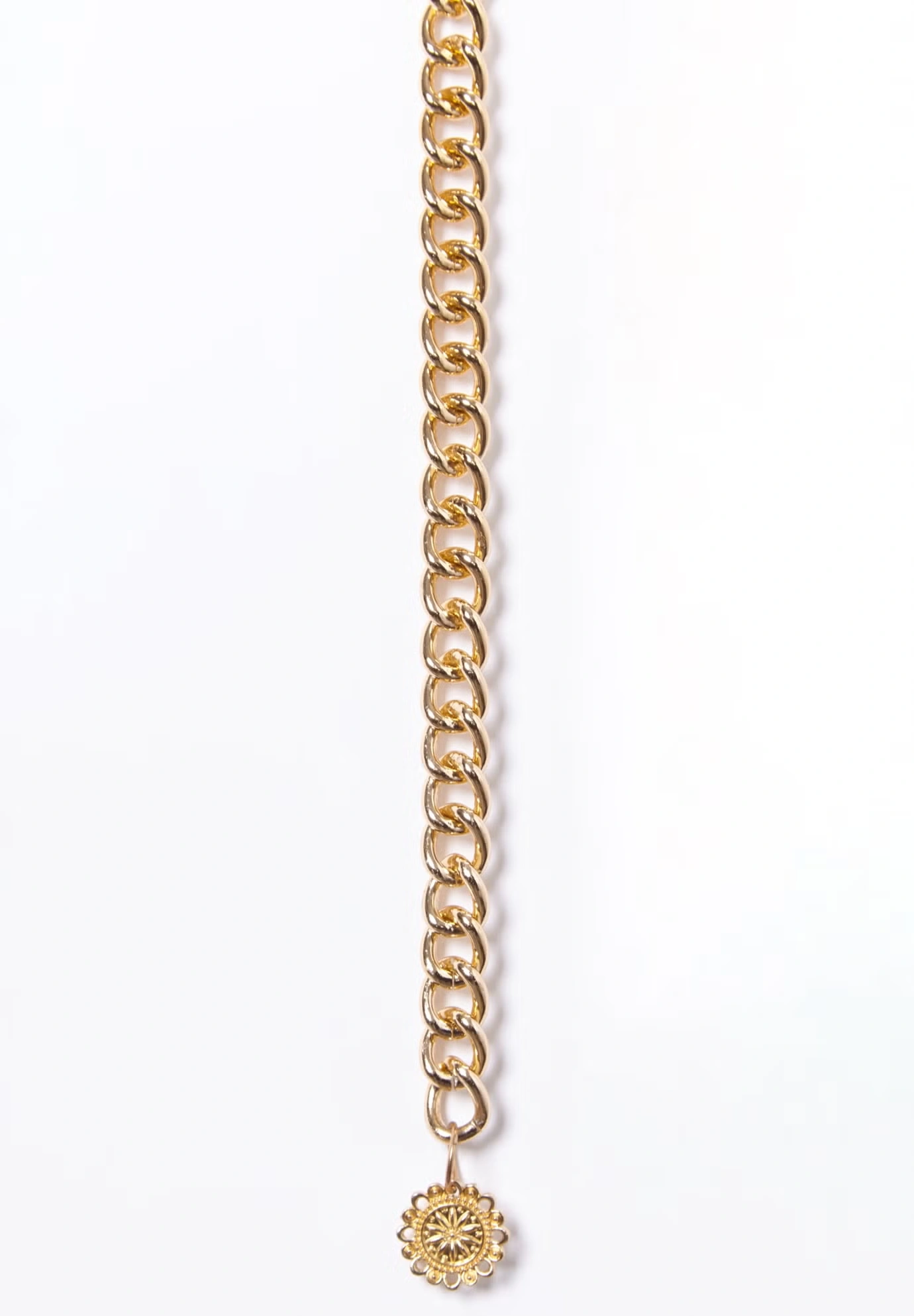 Faux Leather Gold Chain Belt