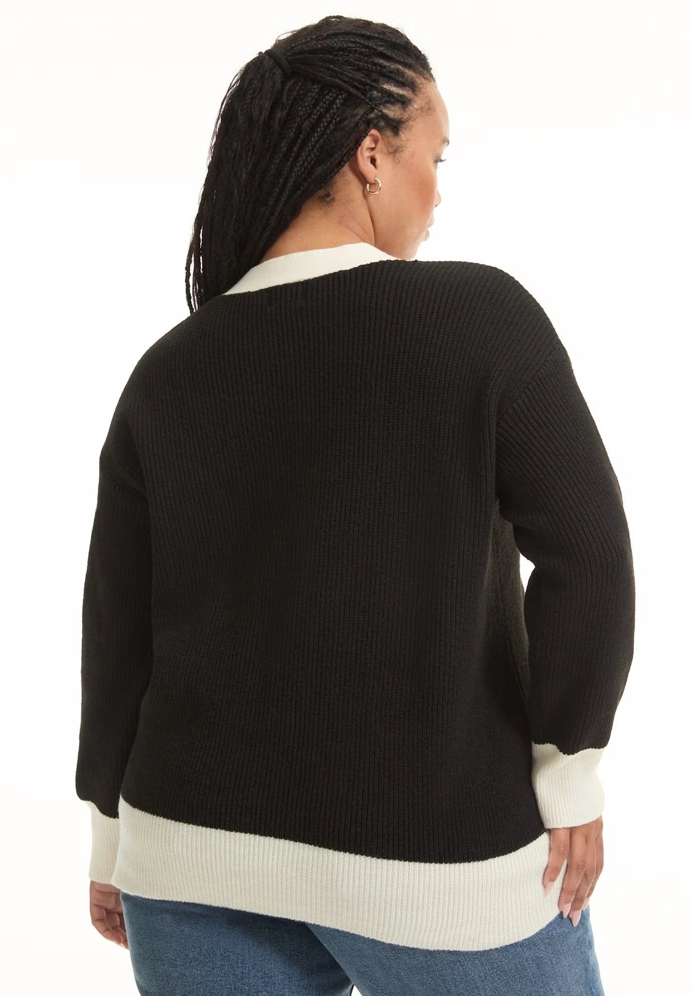 Contrast V-Neck Cardigan