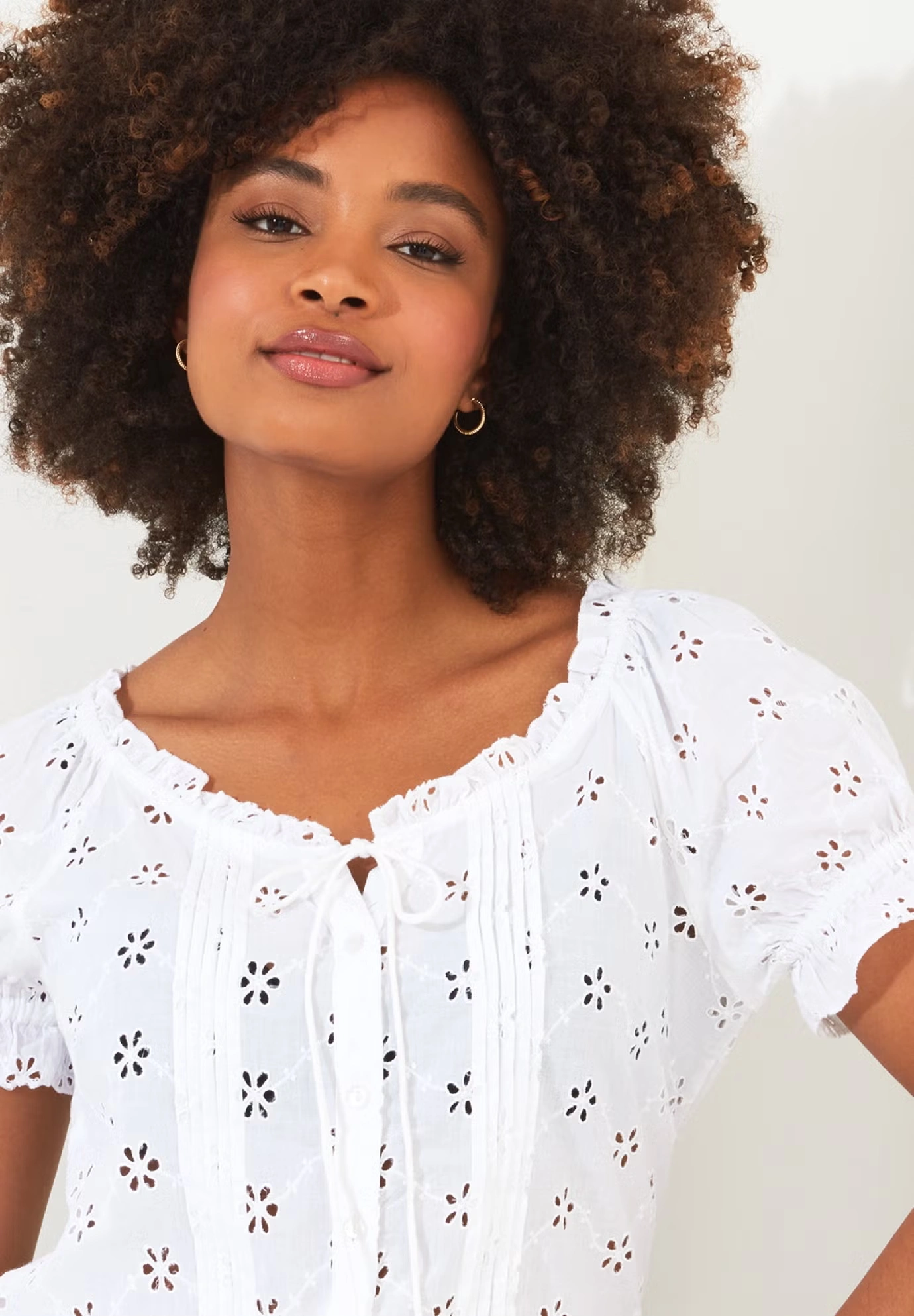 Eyelet Peasant Blouse
