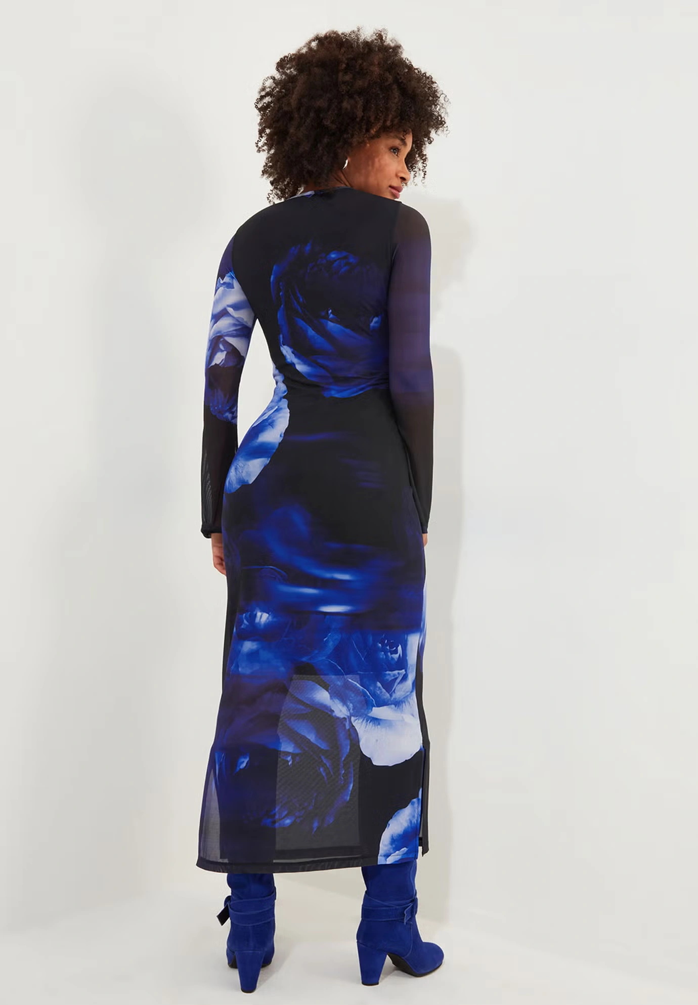 Stretch Mesh Midi Dress