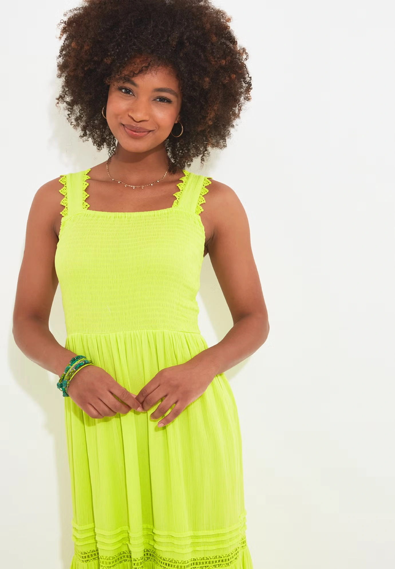 Square Neck Crinkle Maxi Dress