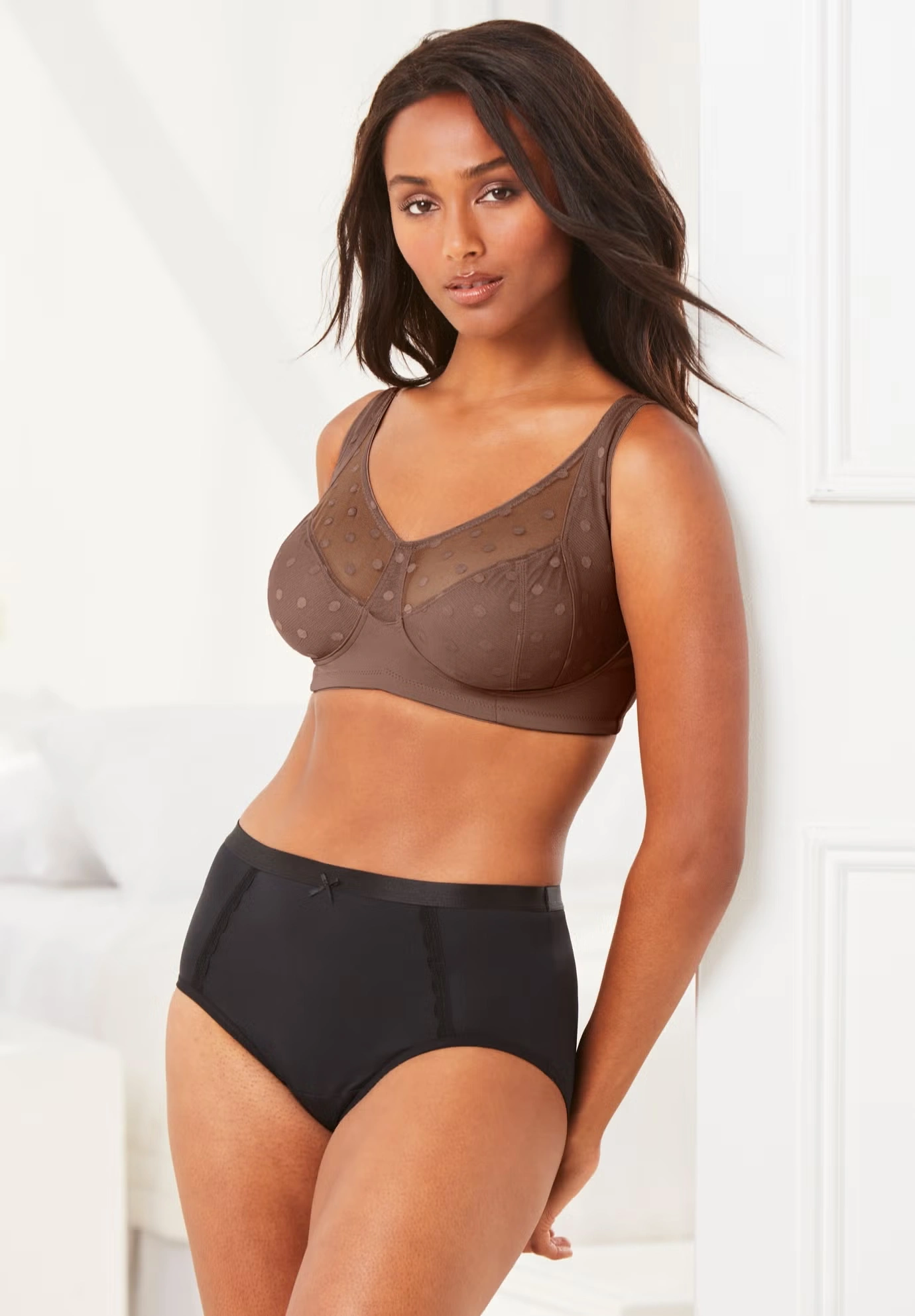 Catherines® Jacquard Polka Dot Wire Free Bra 4 Catherines® Jacquard Polka Dot Wire Free Bra