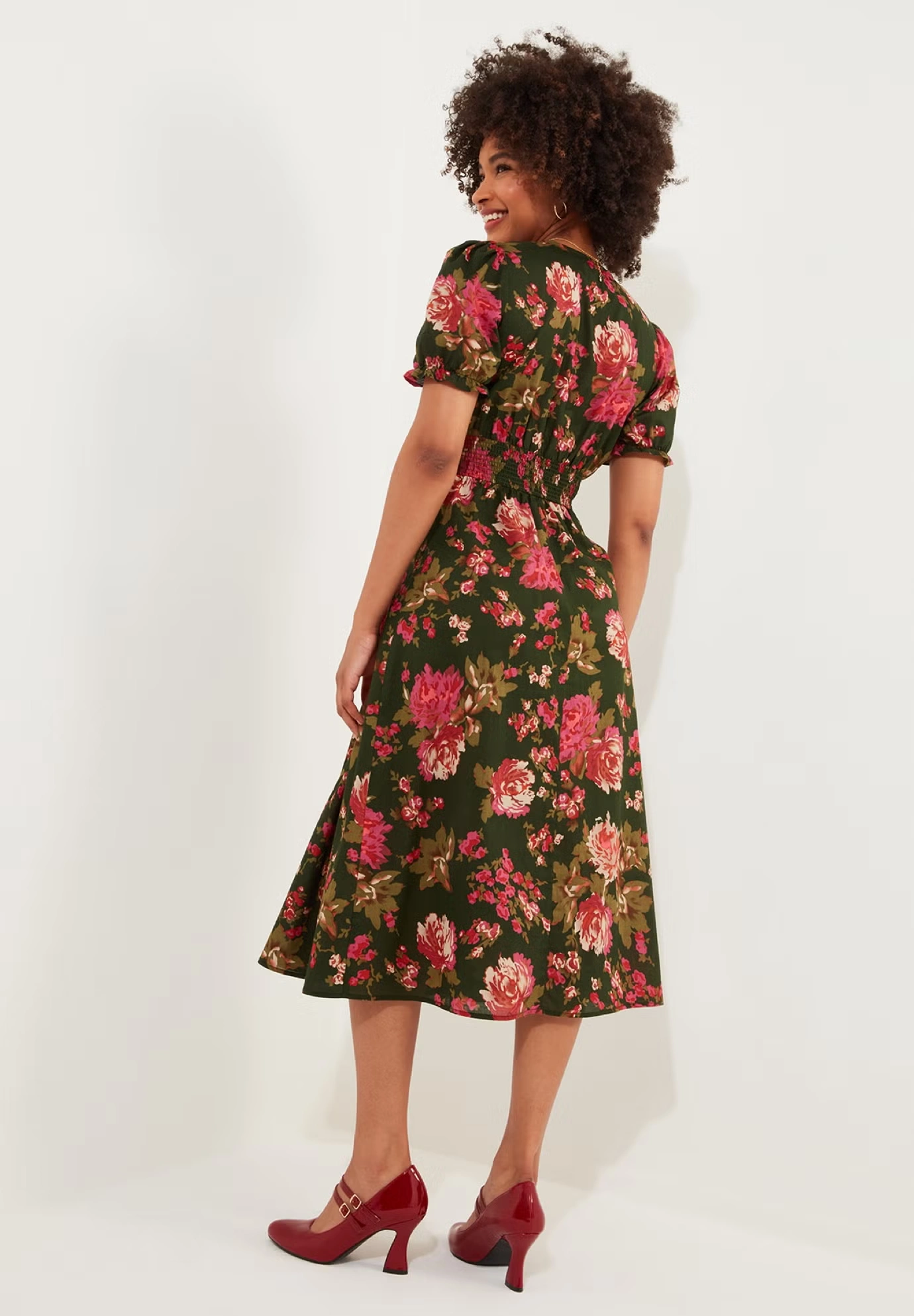 A-Line Button Front Midi Dress 4 A-Line Button Front Midi Dress