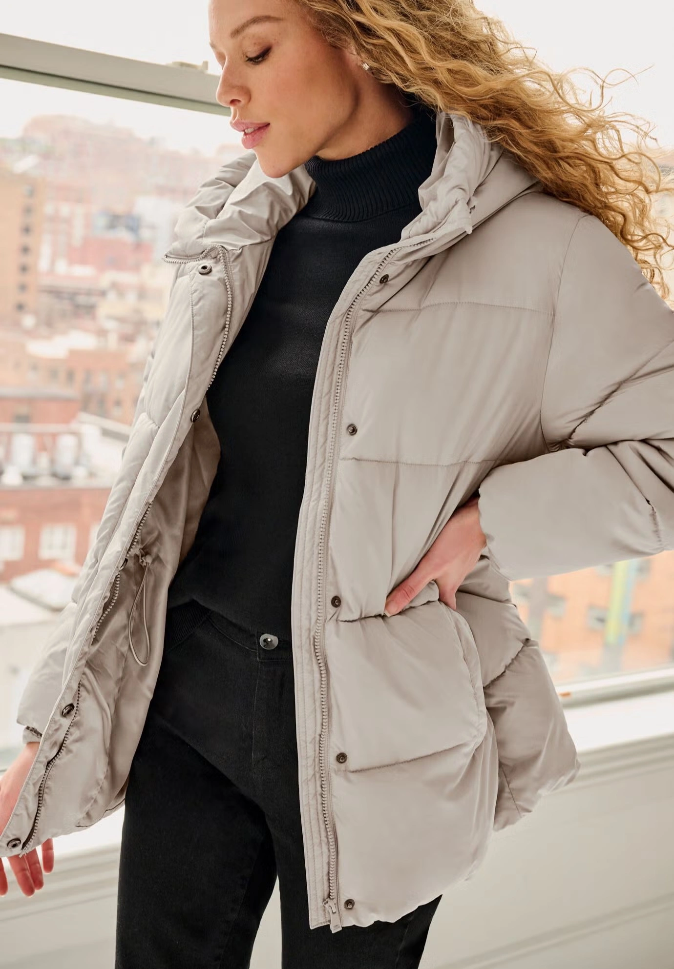 Hooded Drawstring Puffer 3 Hooded Drawstring Puffer