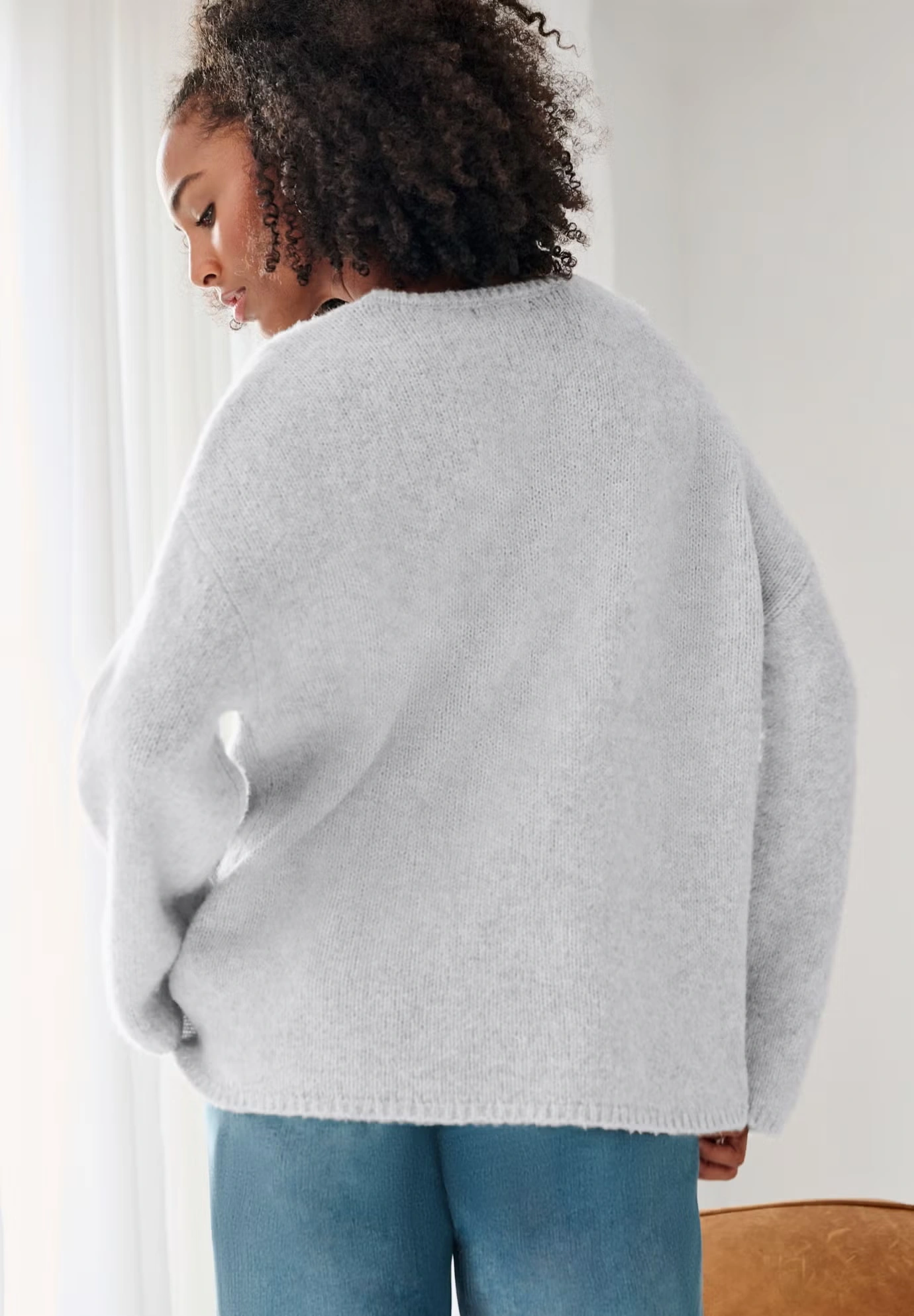 Boxy Crossover V-Neck Pullover