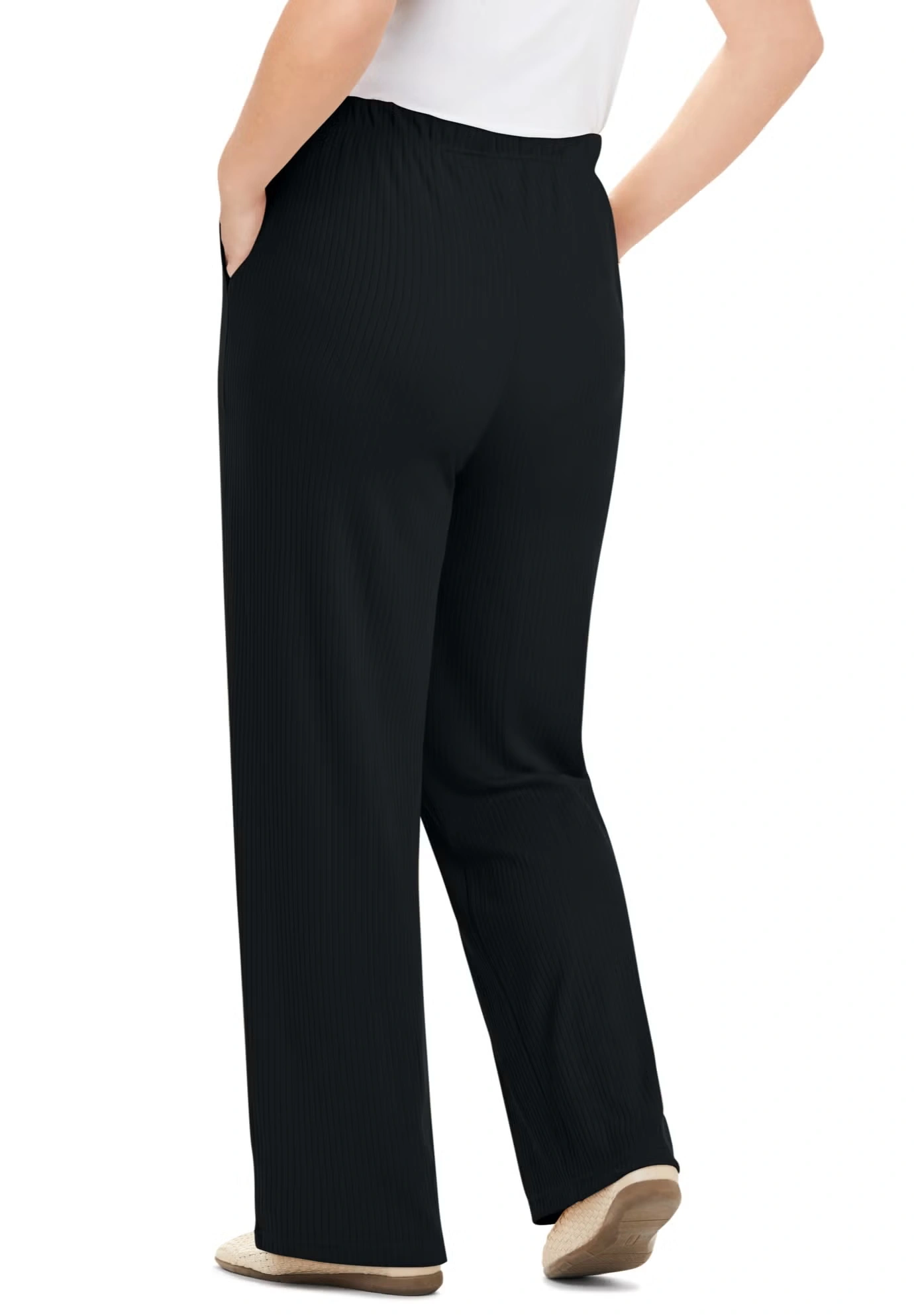 7-Day Rib-Knit Wide-Leg Pull-On Pants