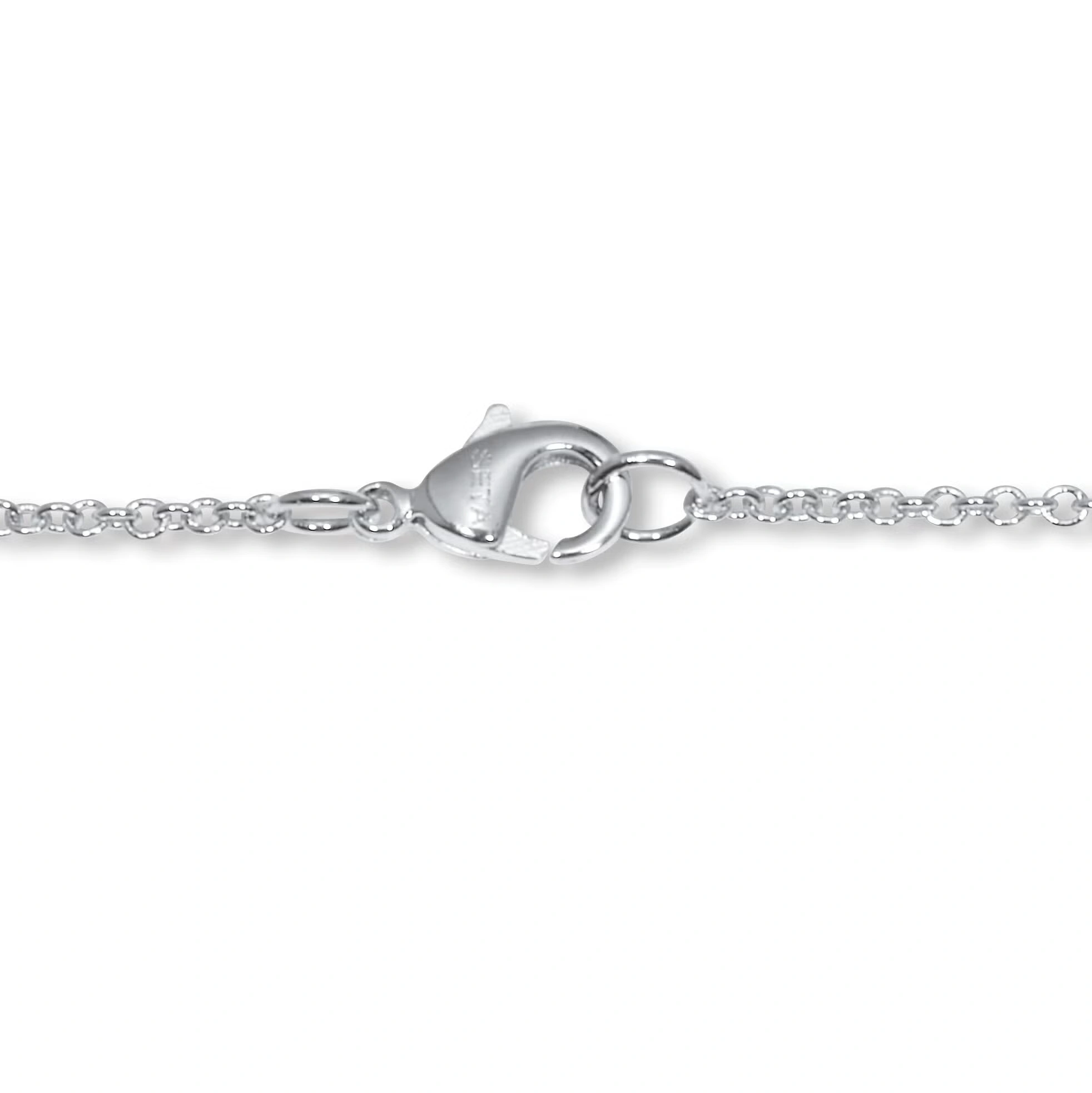 .20 TCW Round Cubic Zirconia Silvertone Paperclip Drop Necklace 18-inch