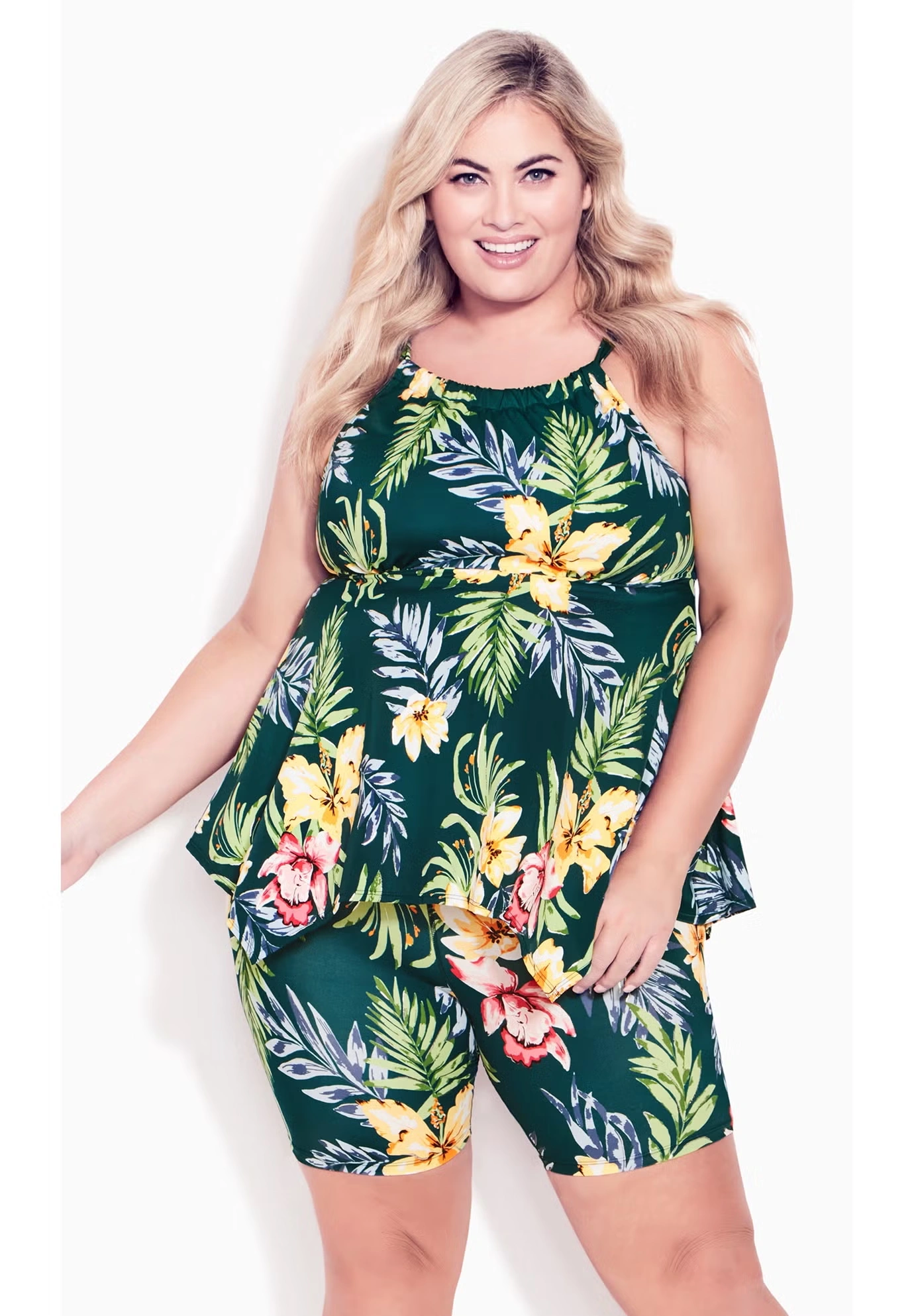 Handkerchief Print Tankini Top