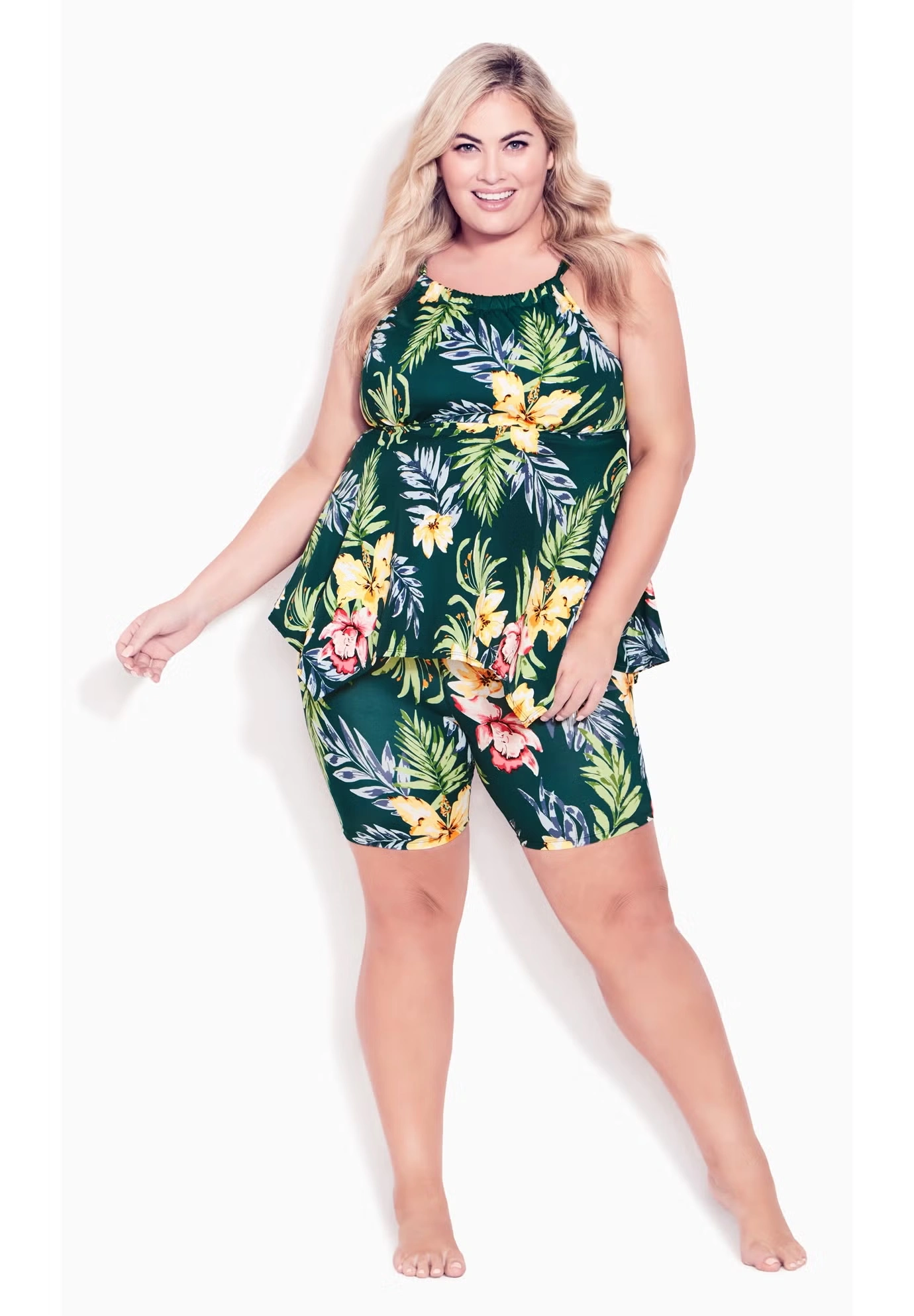 Handkerchief Print Tankini Top