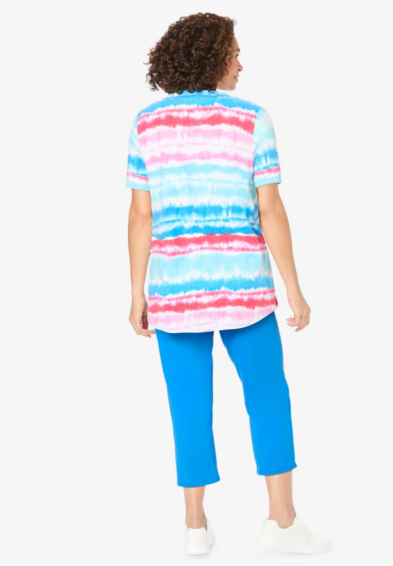 Two-Piece V-Neck Tunic & Capri Set