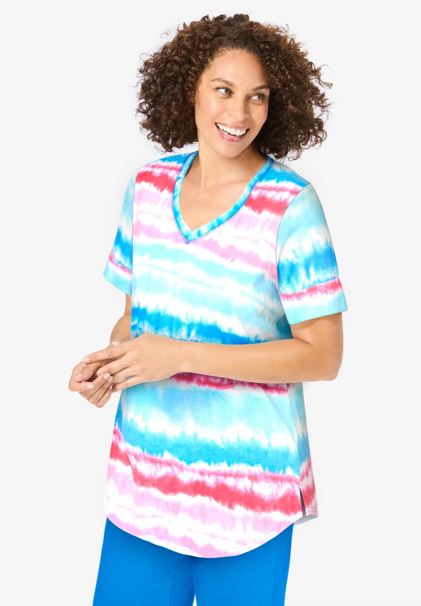 Two-Piece V-Neck Tunic & Capri Set 4 Two-Piece V-Neck Tunic & Capri Set
