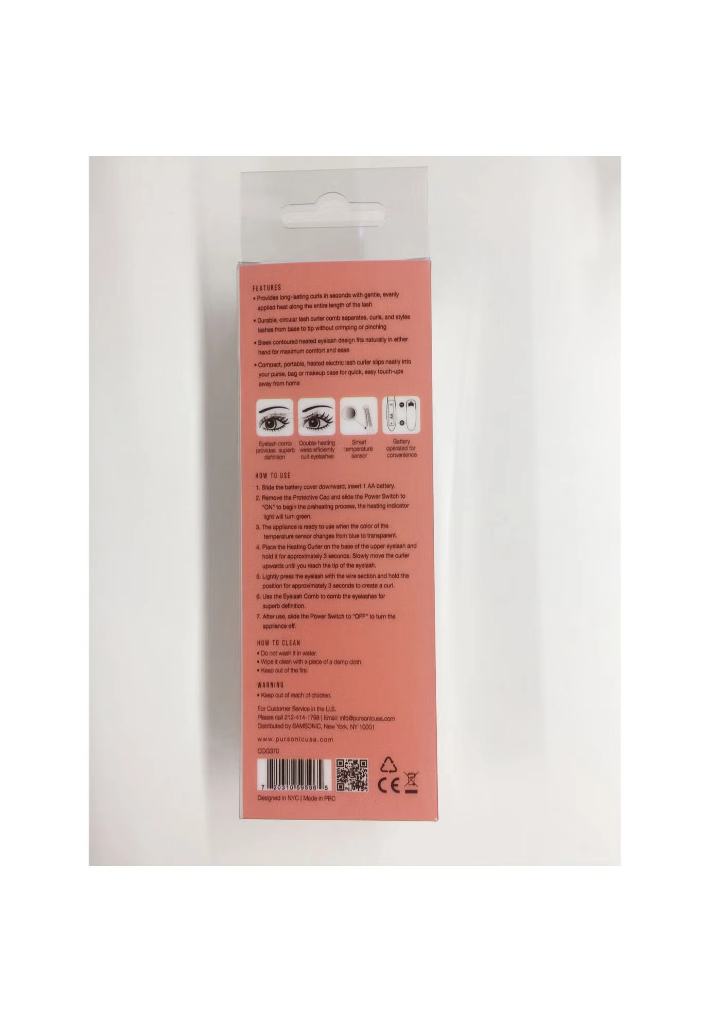 Heated Eyelash Curler W/Comb