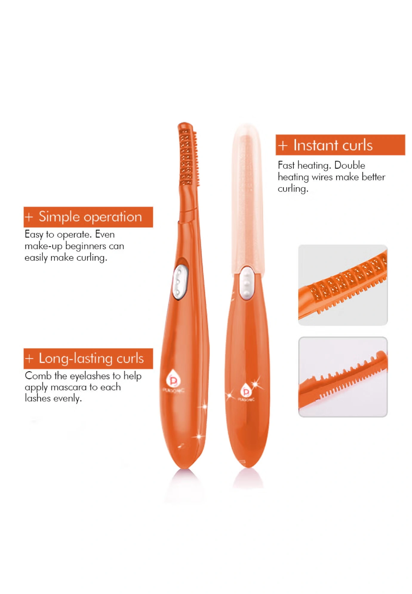 Heated Eyelash Curler W/Comb 4 Heated Eyelash Curler W/Comb