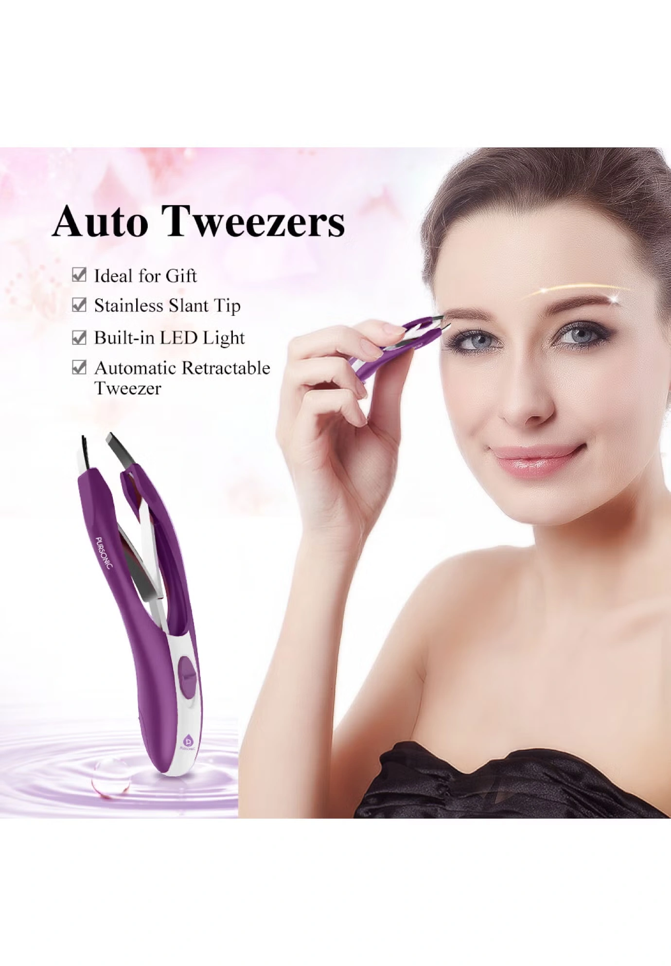 Light Up Retractable Automatic Tweezer