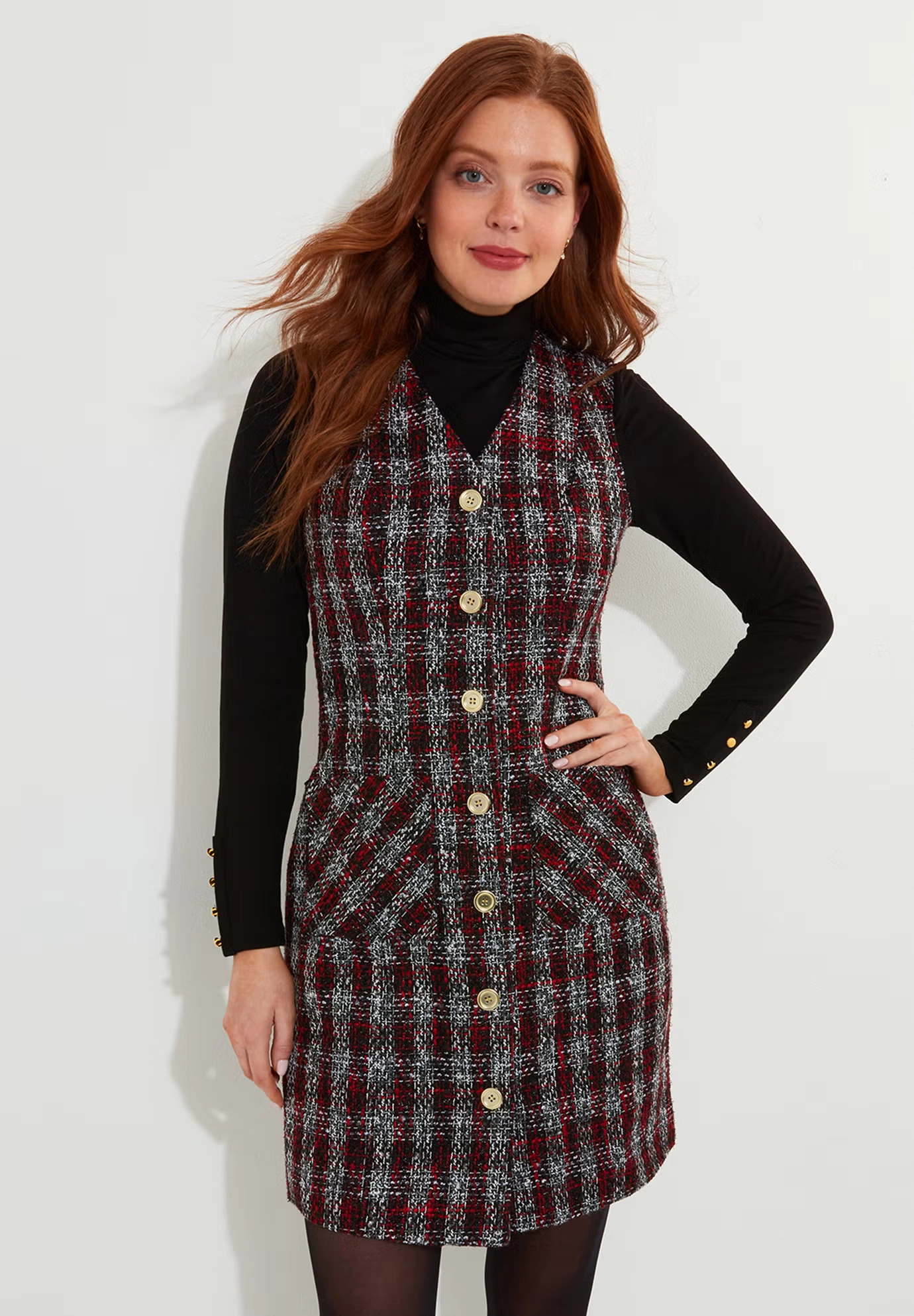 Sleeveless Tweed Dress