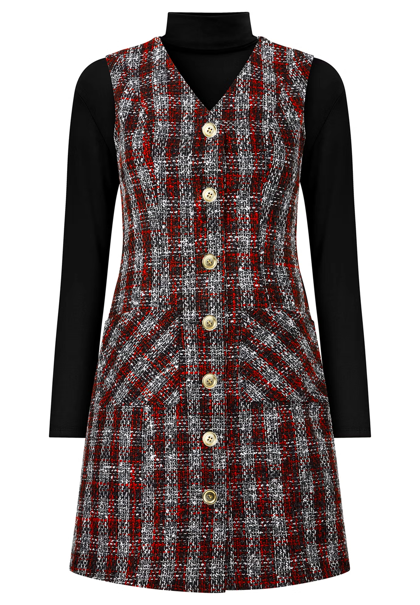 Sleeveless Tweed Dress